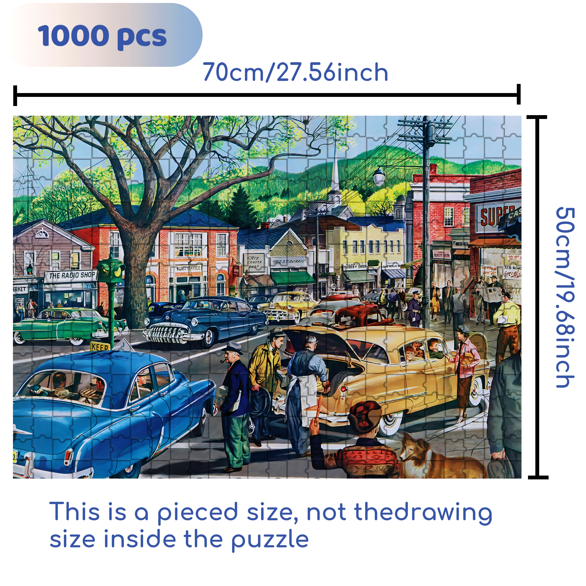 Saturday Afternoon 500pcs/1000pcs Jigsaw Puzzle, Scratch-Resistant, Interactive Family Game & Brain-Boosting DIY Decor, Perfect for Halloween, Christmas & New Year Gifts, Family Puzzle Game