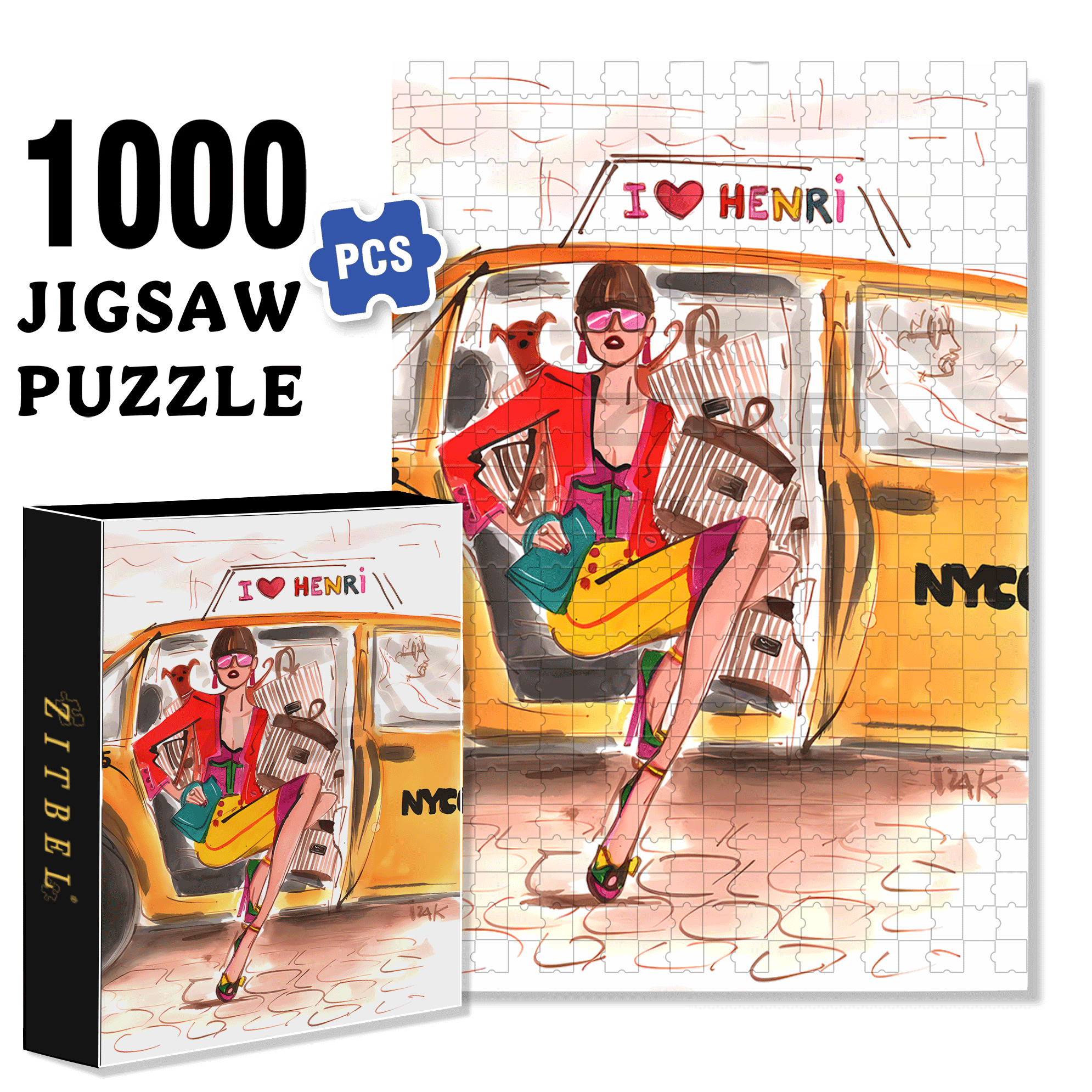 Shopping Expert 500pcs/1000pcs Jigsaw Puzzle, Scratch-Resistant, Interactive Family Game & Brain-Boosting DIY Decor, Perfect for Halloween, Christmas & New Year Gifts, Family Puzzle Game