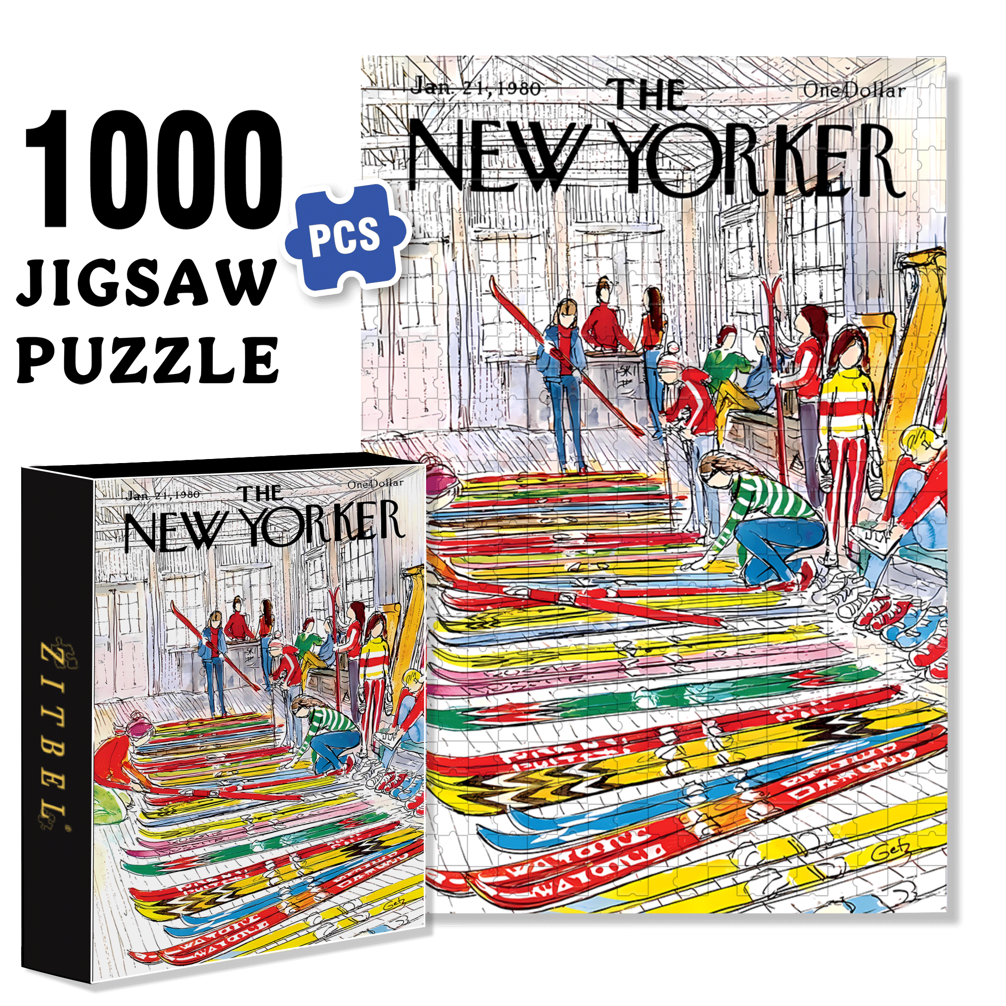 Ski Shop 500pcs/1000pcs Jigsaw Puzzle, Scratch-Resistant, Interactive Family Game & Brain-Boosting DIY Decor, Perfect for Halloween, Christmas & New Year Gifts, Family Puzzle Game