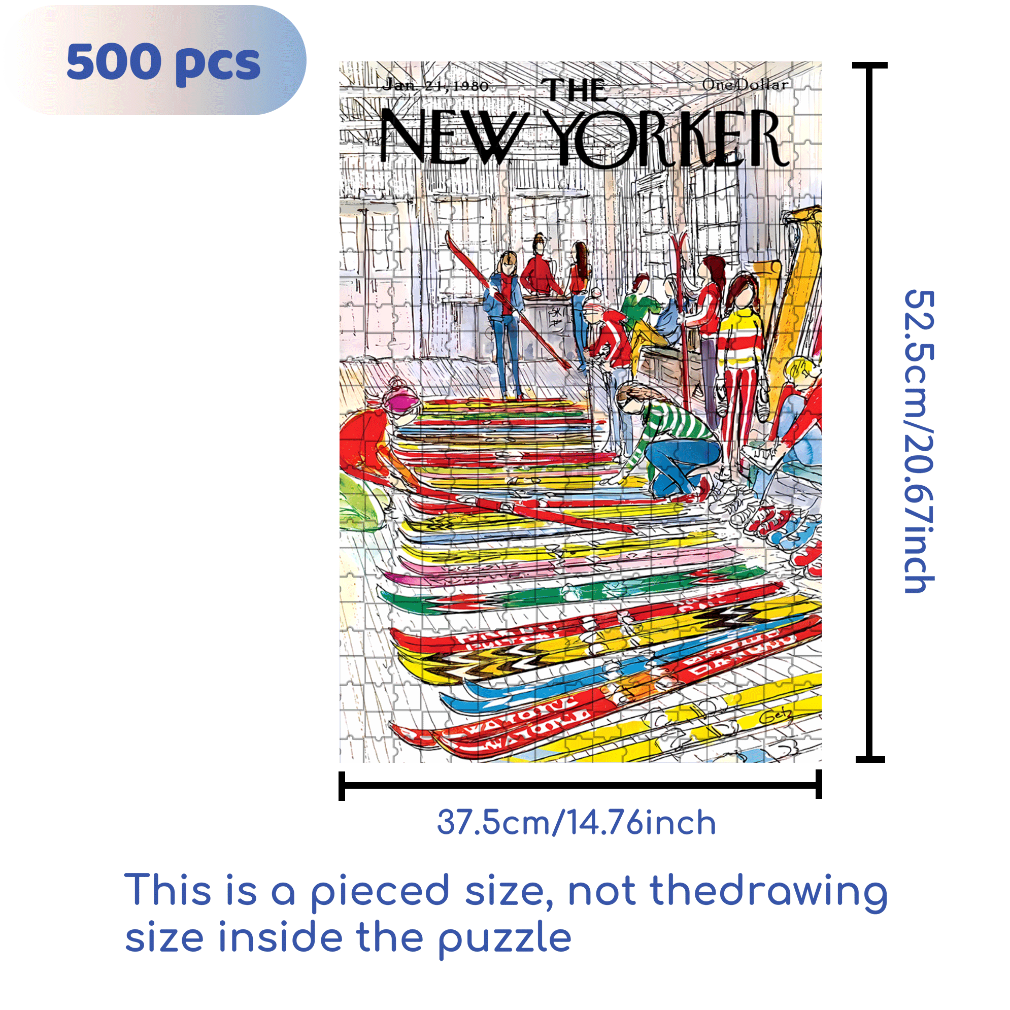 Ski Shop 500pcs/1000pcs Jigsaw Puzzle, Scratch-Resistant, Interactive Family Game & Brain-Boosting DIY Decor, Perfect for Halloween, Christmas & New Year Gifts, Family Puzzle Game