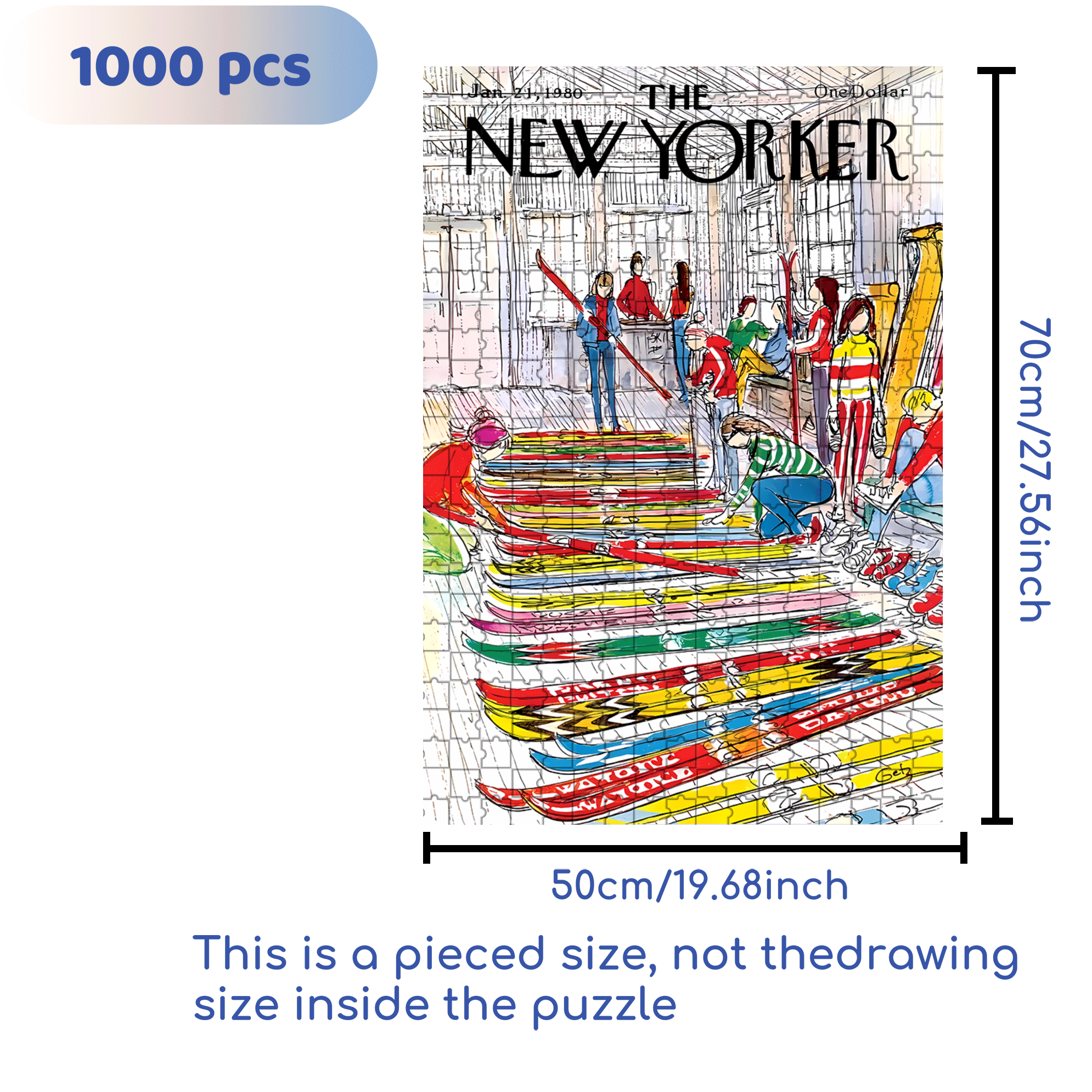 Ski Shop 500pcs/1000pcs Jigsaw Puzzle, Scratch-Resistant, Interactive Family Game & Brain-Boosting DIY Decor, Perfect for Halloween, Christmas & New Year Gifts, Family Puzzle Game
