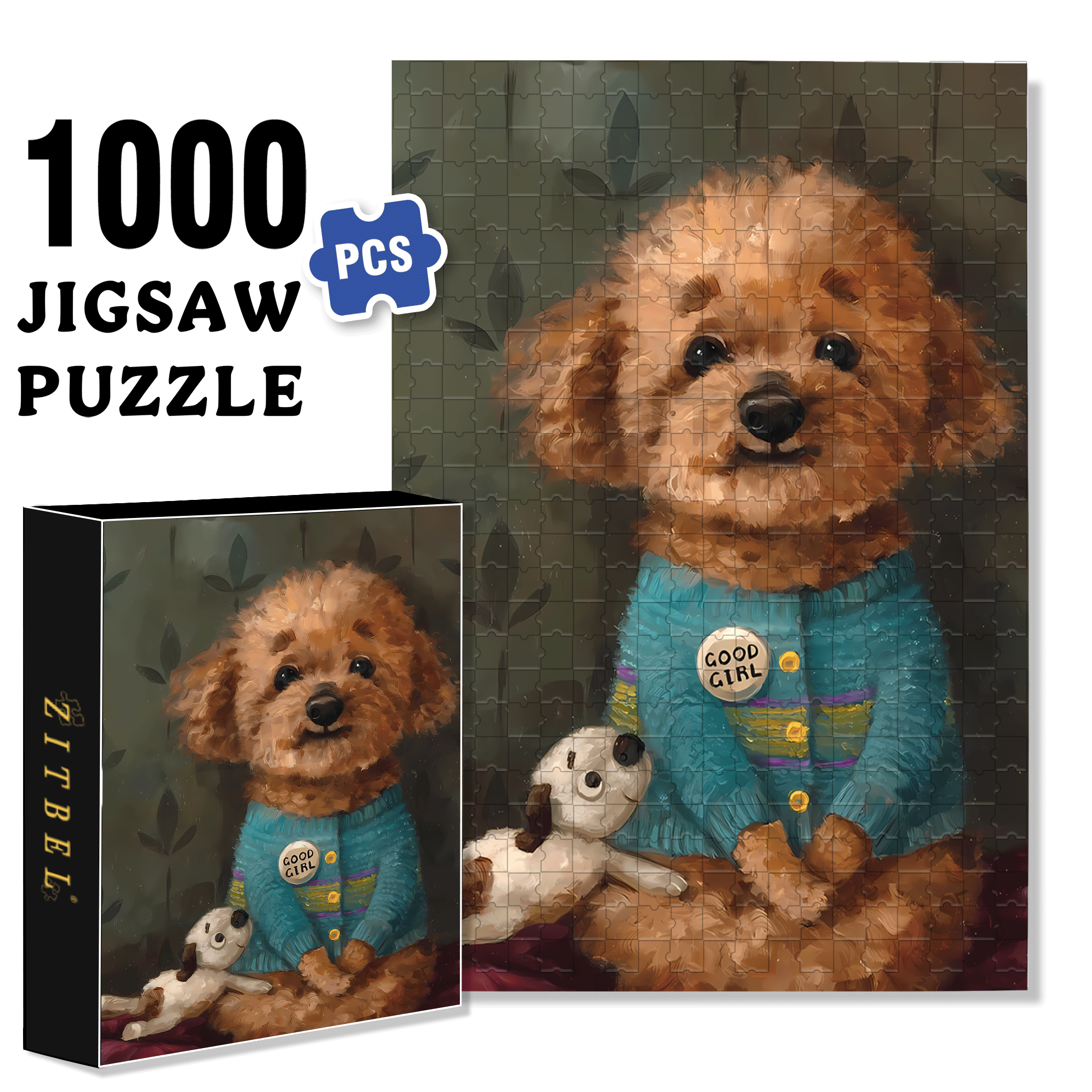 Smiling Teddy 500pcs/1000pcs Jigsaw Puzzle, Scratch-Resistant, Interactive Family Game & Brain-Boosting DIY Decor, Perfect for Halloween, Christmas & New Year Gifts, Family Puzzle Game