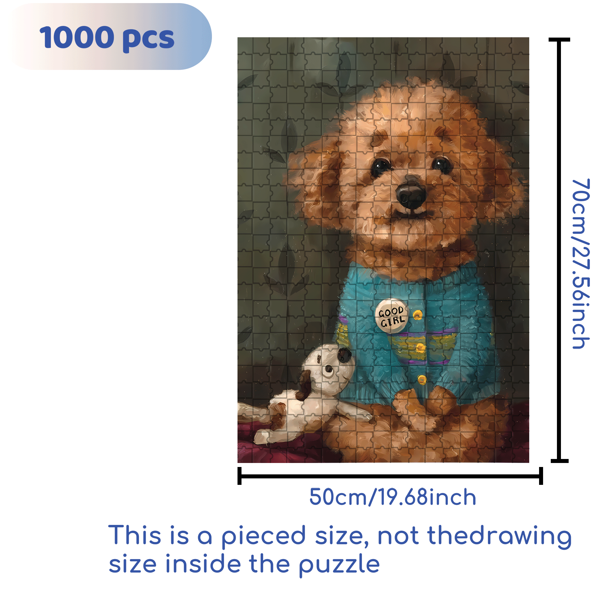 Smiling Teddy 500pcs/1000pcs Jigsaw Puzzle, Scratch-Resistant, Interactive Family Game & Brain-Boosting DIY Decor, Perfect for Halloween, Christmas & New Year Gifts, Family Puzzle Game
