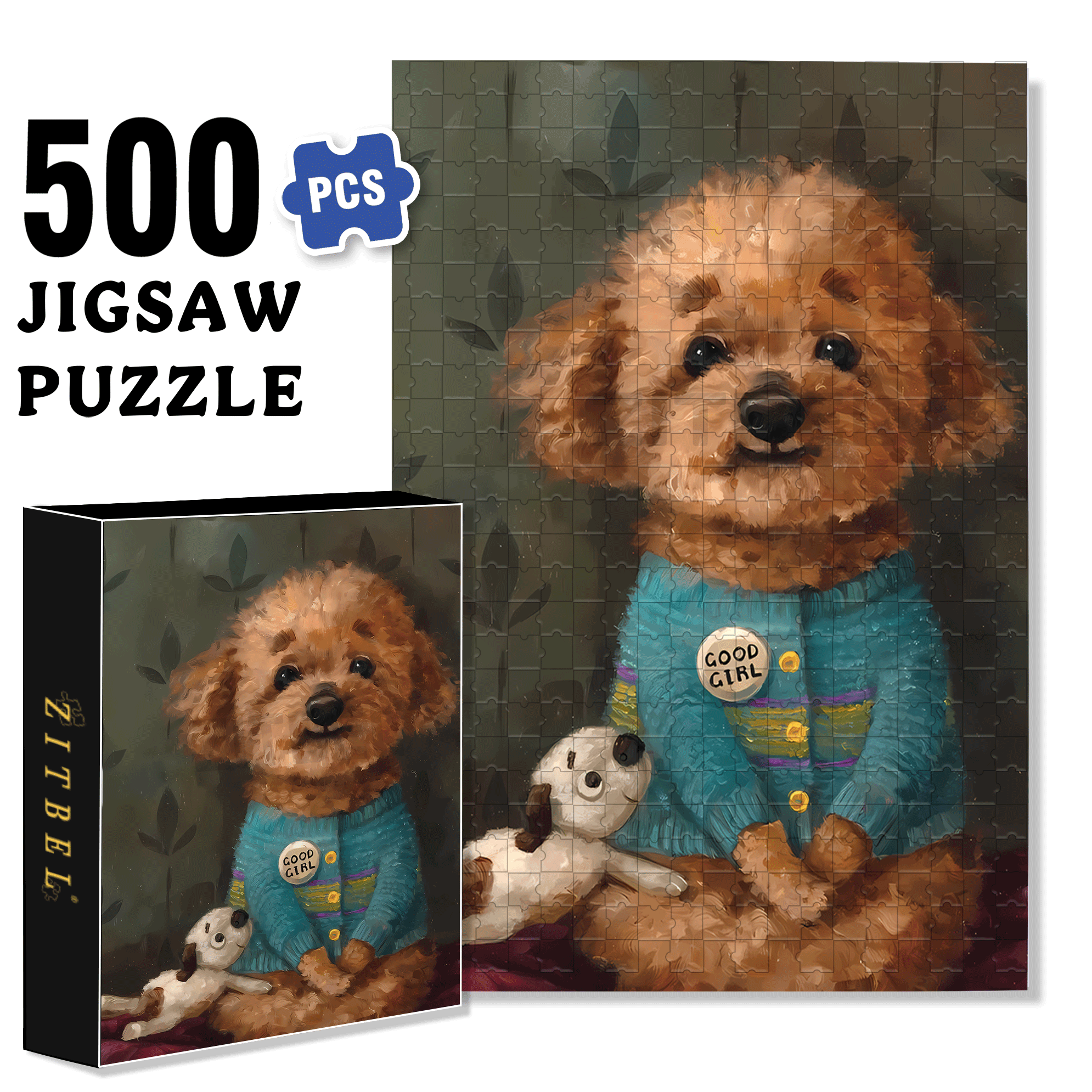 Smiling Teddy 500pcs/1000pcs Jigsaw Puzzle, Scratch-Resistant, Interactive Family Game & Brain-Boosting DIY Decor, Perfect for Halloween, Christmas & New Year Gifts, Family Puzzle Game
