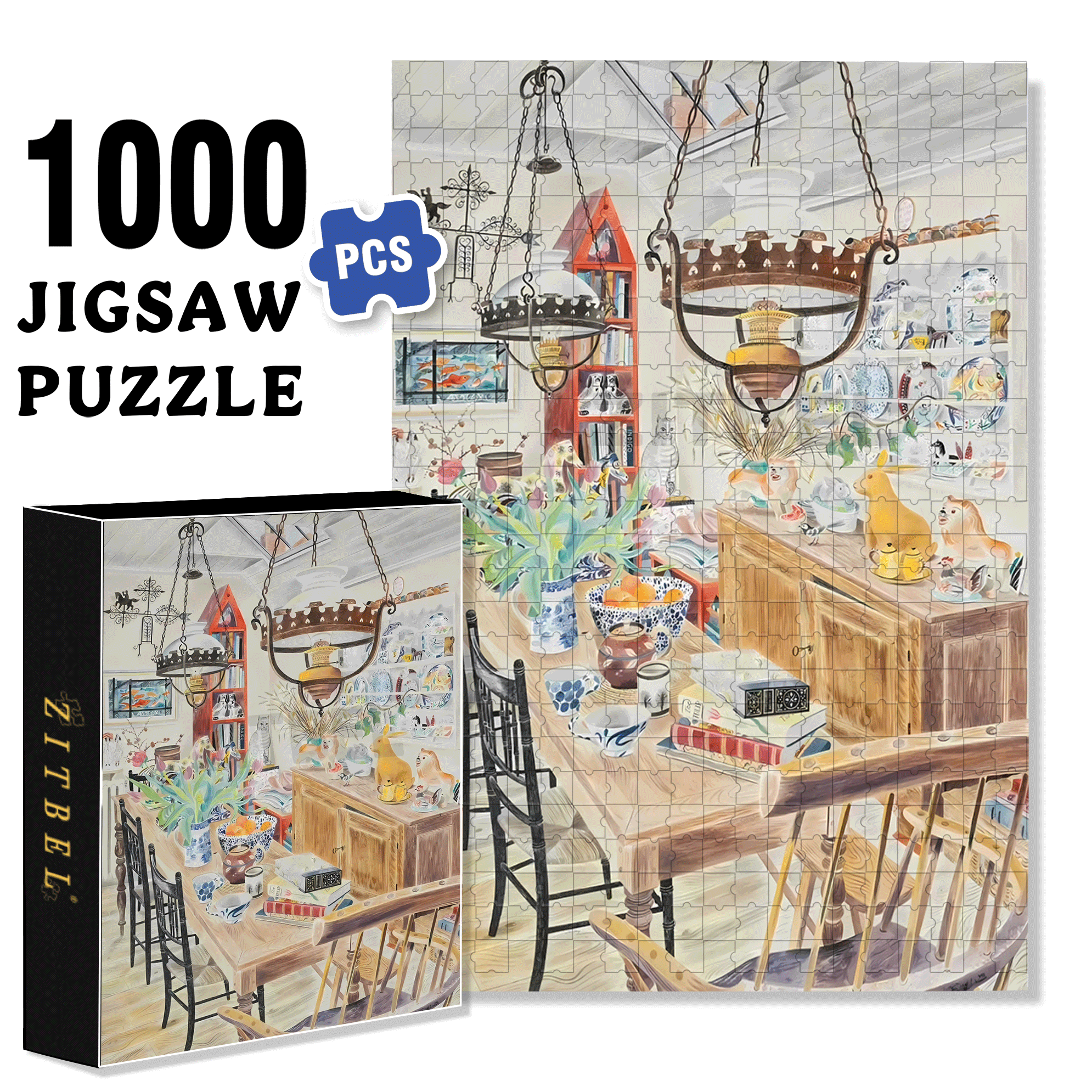 Still Life and Light 17 500pcs/1000pcs Jigsaw Puzzle, Scratch-Resistant, Interactive Family Game & Brain-Boosting DIY Decor, Perfect for Halloween, Christmas & New Year Gifts, Family Puzzle Game