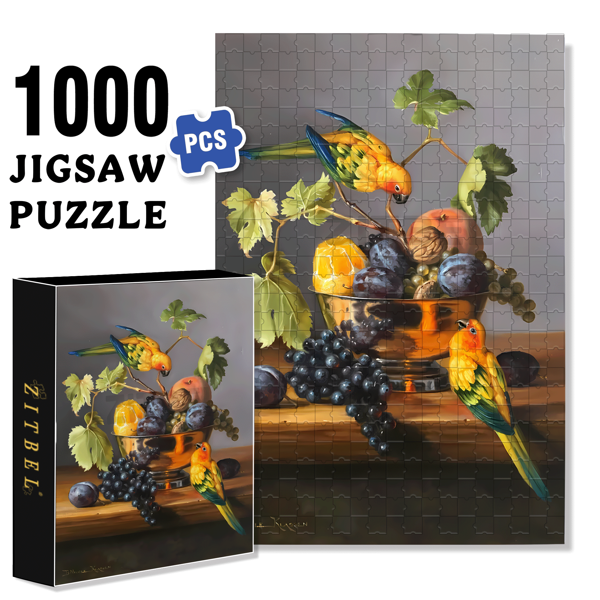 Sun Birds 500pcs/1000pcs Jigsaw Puzzle, Scratch-Resistant, Interactive Family Game & Brain-Boosting DIY Decor, Perfect for Halloween, Christmas & New Year Gifts, Family Puzzle Game
