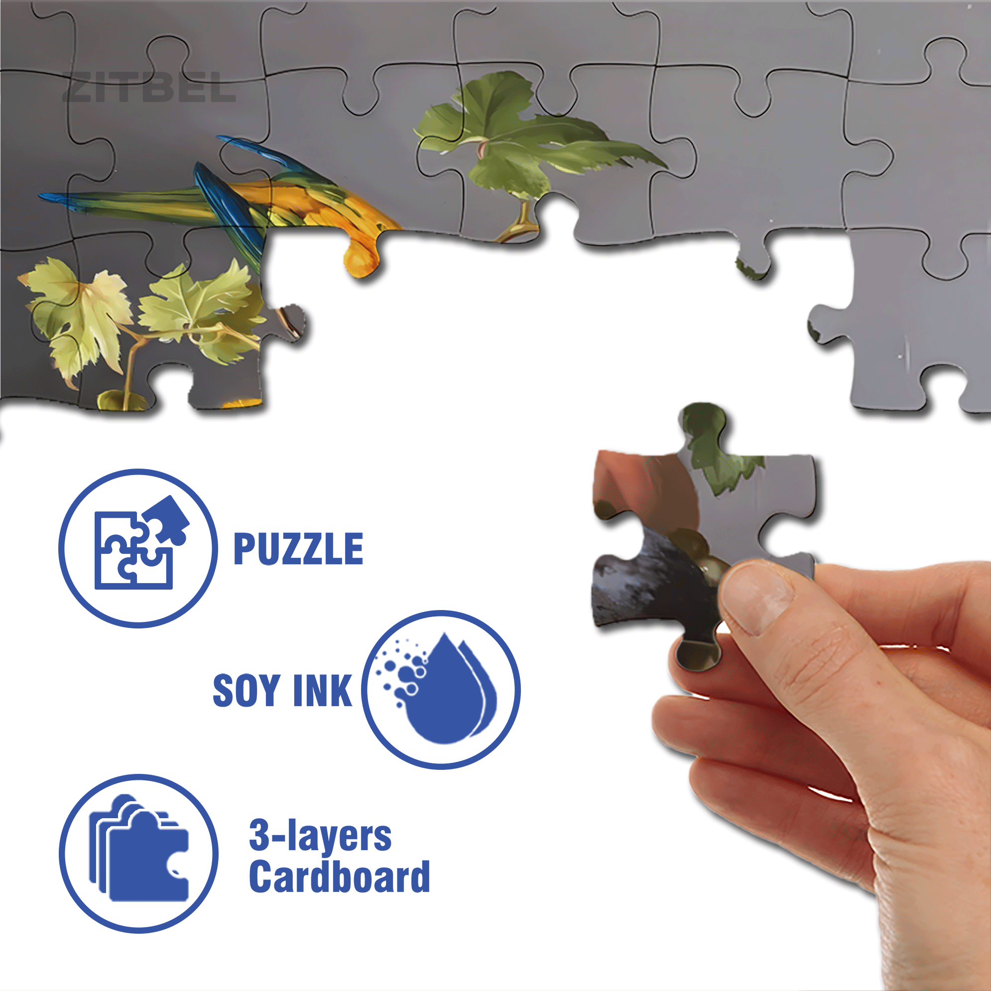 Sun Birds 500pcs/1000pcs Jigsaw Puzzle, Scratch-Resistant, Interactive Family Game & Brain-Boosting DIY Decor, Perfect for Halloween, Christmas & New Year Gifts, Family Puzzle Game