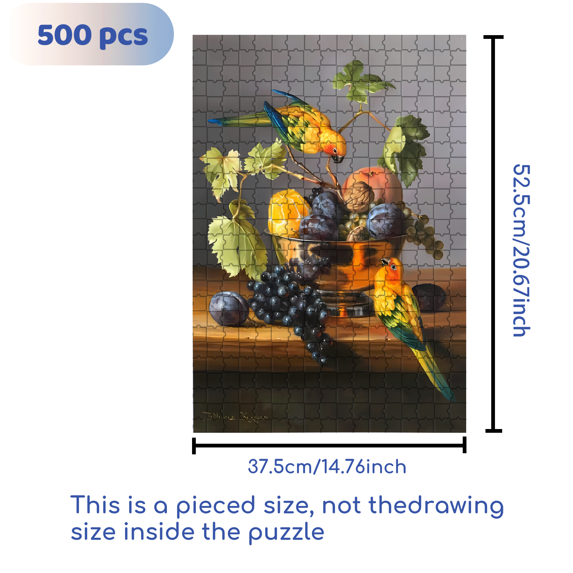 Sun Birds 500pcs/1000pcs Jigsaw Puzzle, Scratch-Resistant, Interactive Family Game & Brain-Boosting DIY Decor, Perfect for Halloween, Christmas & New Year Gifts, Family Puzzle Game