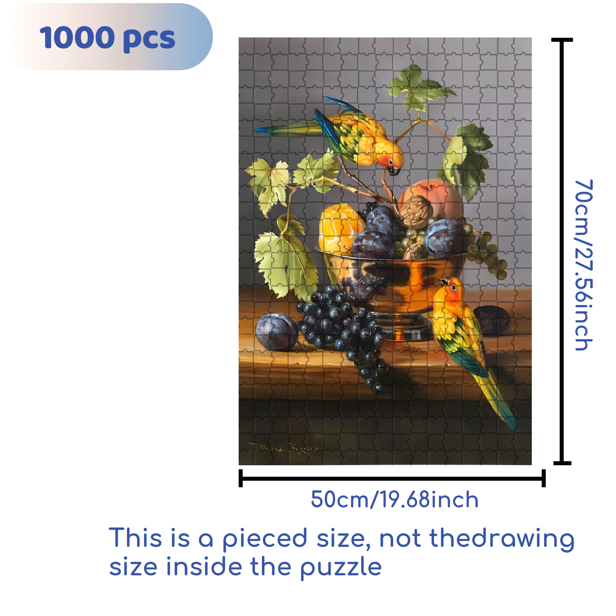 Sun Birds 500pcs/1000pcs Jigsaw Puzzle, Scratch-Resistant, Interactive Family Game & Brain-Boosting DIY Decor, Perfect for Halloween, Christmas & New Year Gifts, Family Puzzle Game