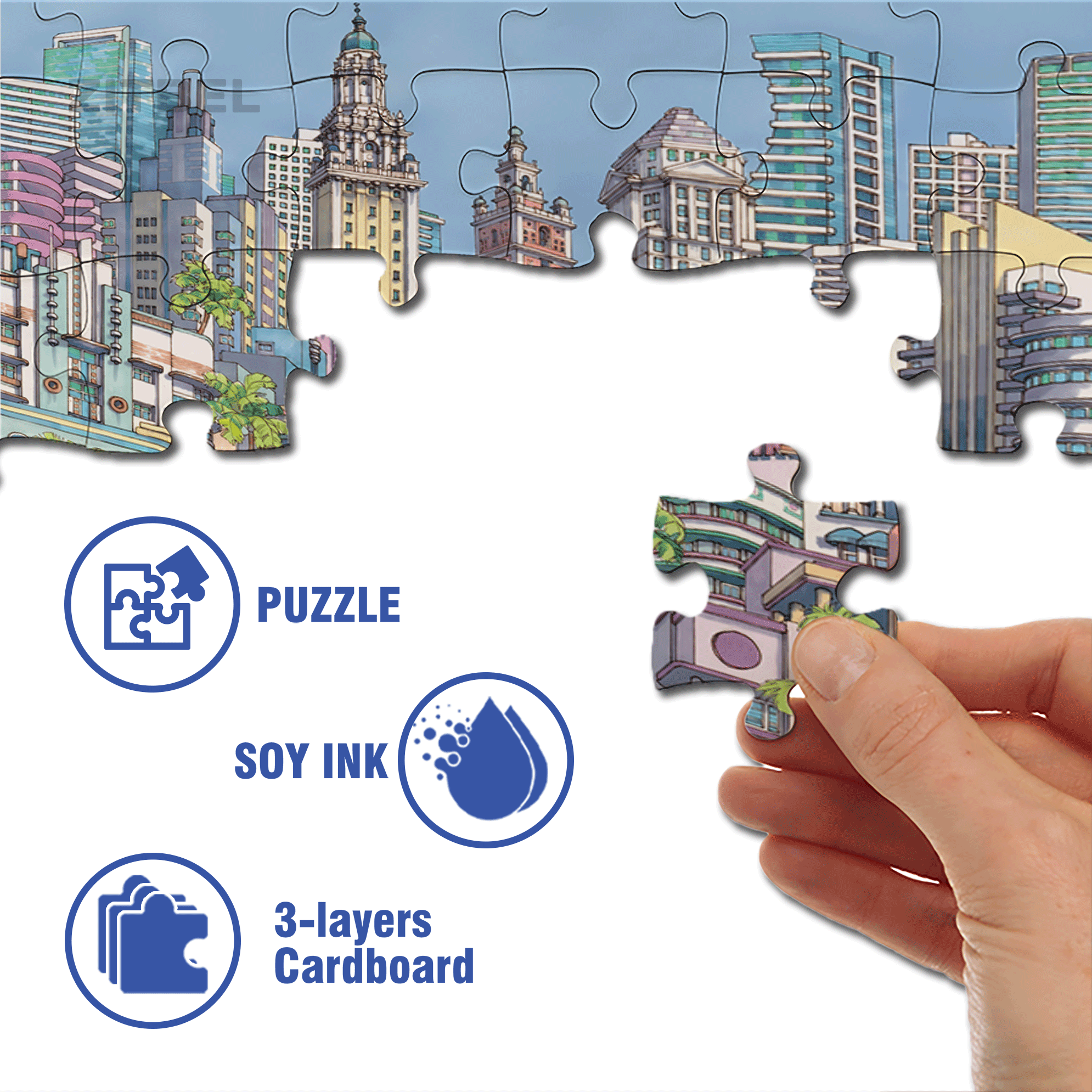 Sun Kissed City 500pcs/1000pcs Jigsaw Puzzle, Scratch-Resistant, Interactive Family Game & Brain-Boosting DIY Decor, Perfect for Halloween, Christmas & New Year Gifts, Family Puzzle Game