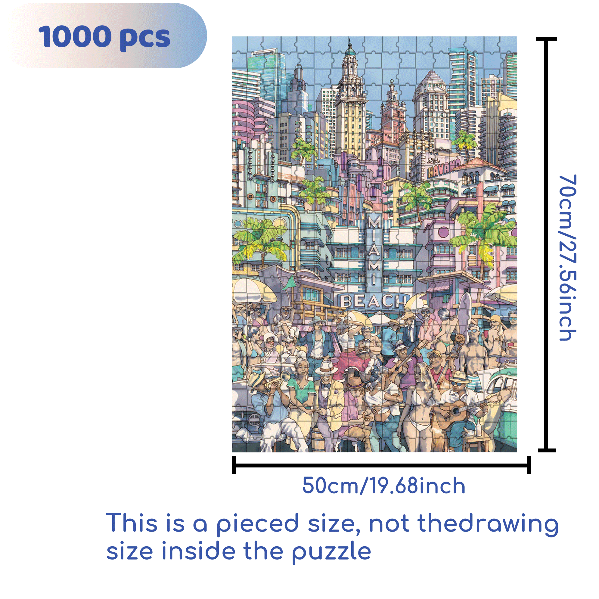 Sun Kissed City 500pcs/1000pcs Jigsaw Puzzle, Scratch-Resistant, Interactive Family Game & Brain-Boosting DIY Decor, Perfect for Halloween, Christmas & New Year Gifts, Family Puzzle Game