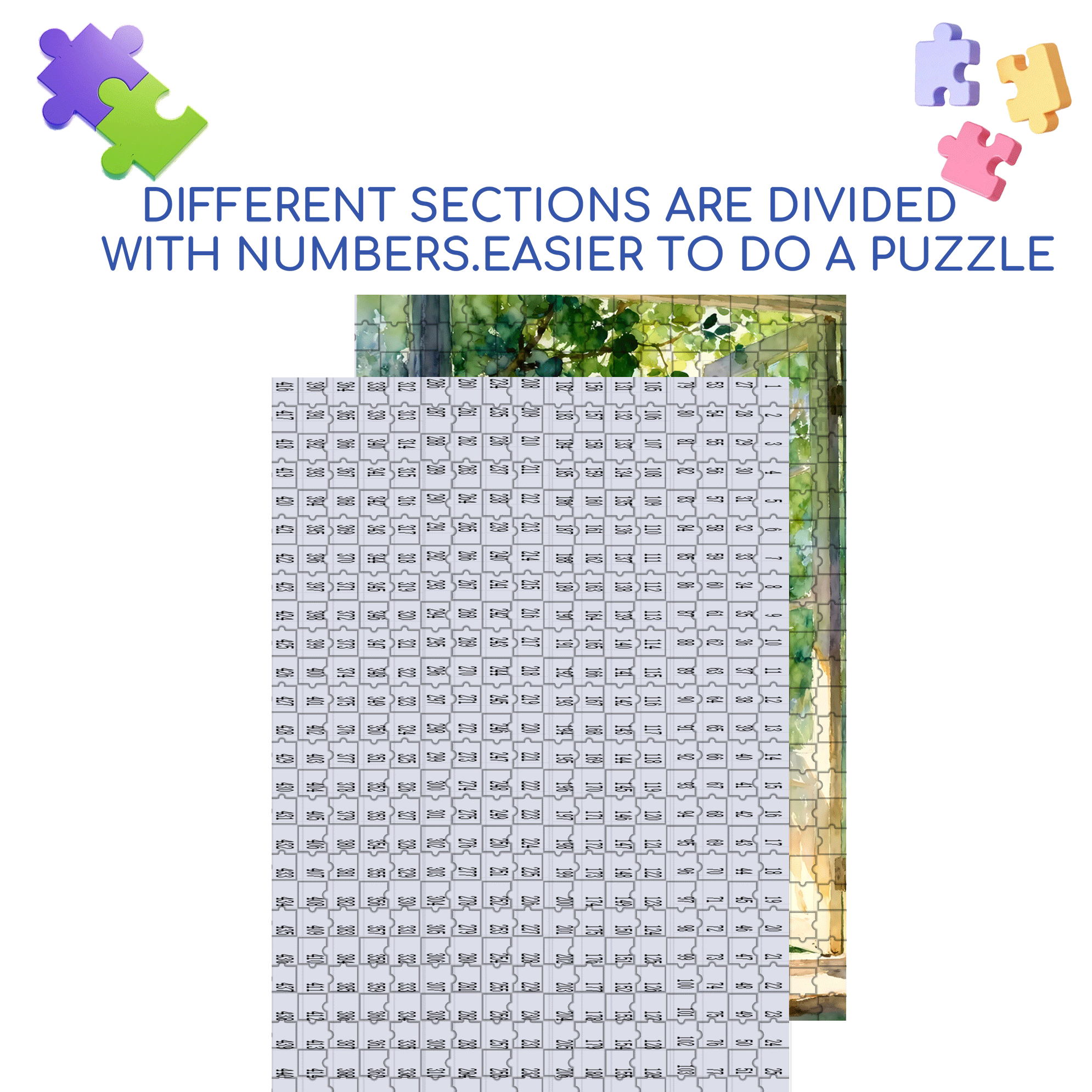 Sunflower Window 500pcs/1000pcs Jigsaw Puzzle, Scratch-Resistant, Interactive Family Game & Brain-Boosting DIY Decor, Perfect for Halloween, Christmas & New Year Gifts, Family Puzzle Game