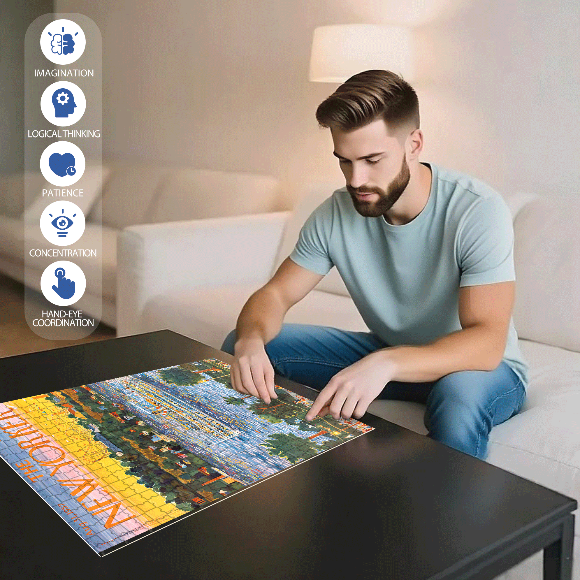 Sunset Cruise 500pcs/1000pcs Jigsaw Puzzle, Scratch-Resistant, Interactive Family Game & Brain-Boosting DIY Decor, Perfect for Halloween, Christmas & New Year Gifts, Family Puzzle Game