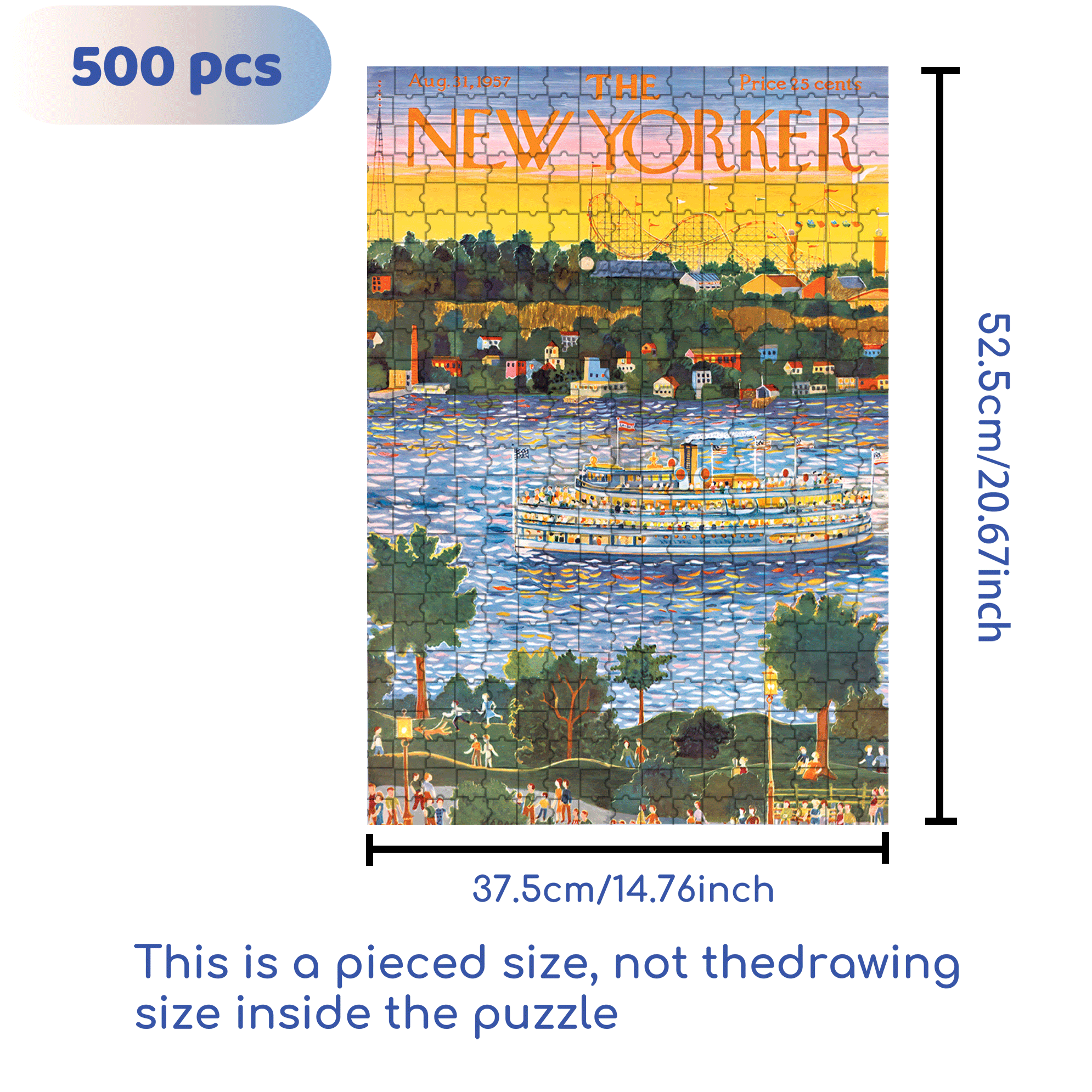 Sunset Cruise 500pcs/1000pcs Jigsaw Puzzle, Scratch-Resistant, Interactive Family Game & Brain-Boosting DIY Decor, Perfect for Halloween, Christmas & New Year Gifts, Family Puzzle Game