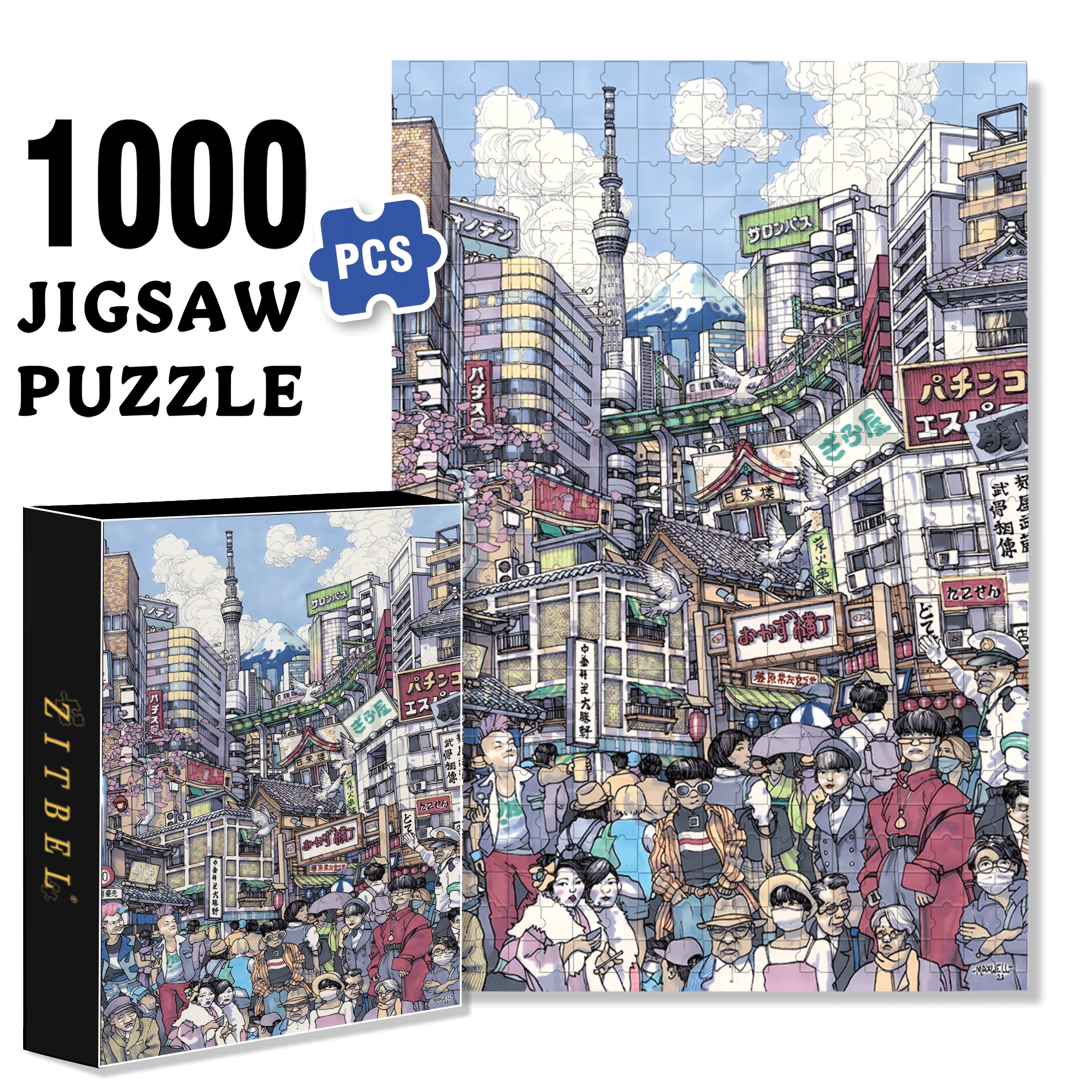 The Big Mikan 500pcs/1000pcs Jigsaw Puzzle, Scratch-Resistant, Interactive Family Game & Brain-Boosting DIY Decor, Perfect for Halloween, Christmas & New Year Gifts, Family Puzzle Game