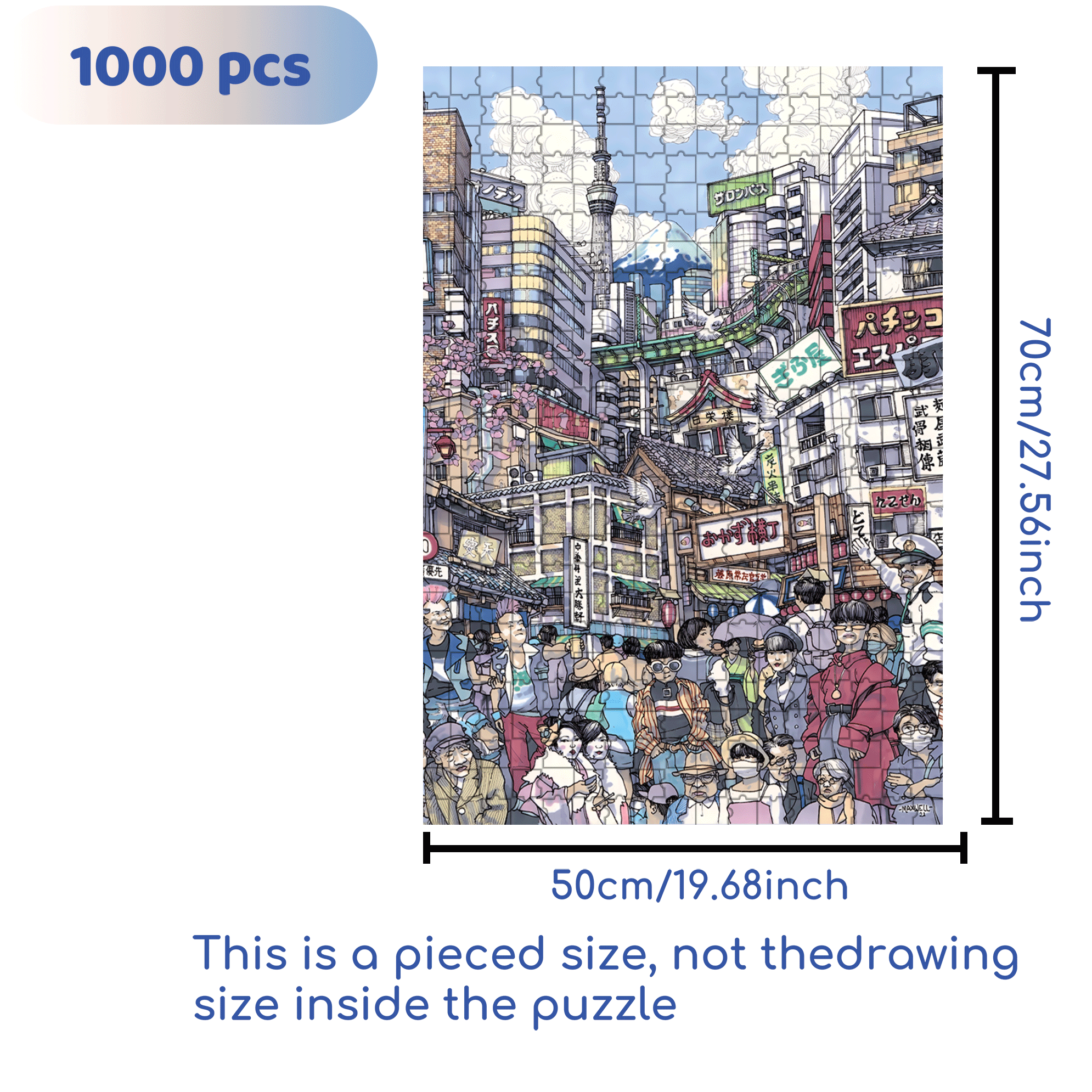 The Big Mikan 500pcs/1000pcs Jigsaw Puzzle, Scratch-Resistant, Interactive Family Game & Brain-Boosting DIY Decor, Perfect for Halloween, Christmas & New Year Gifts, Family Puzzle Game