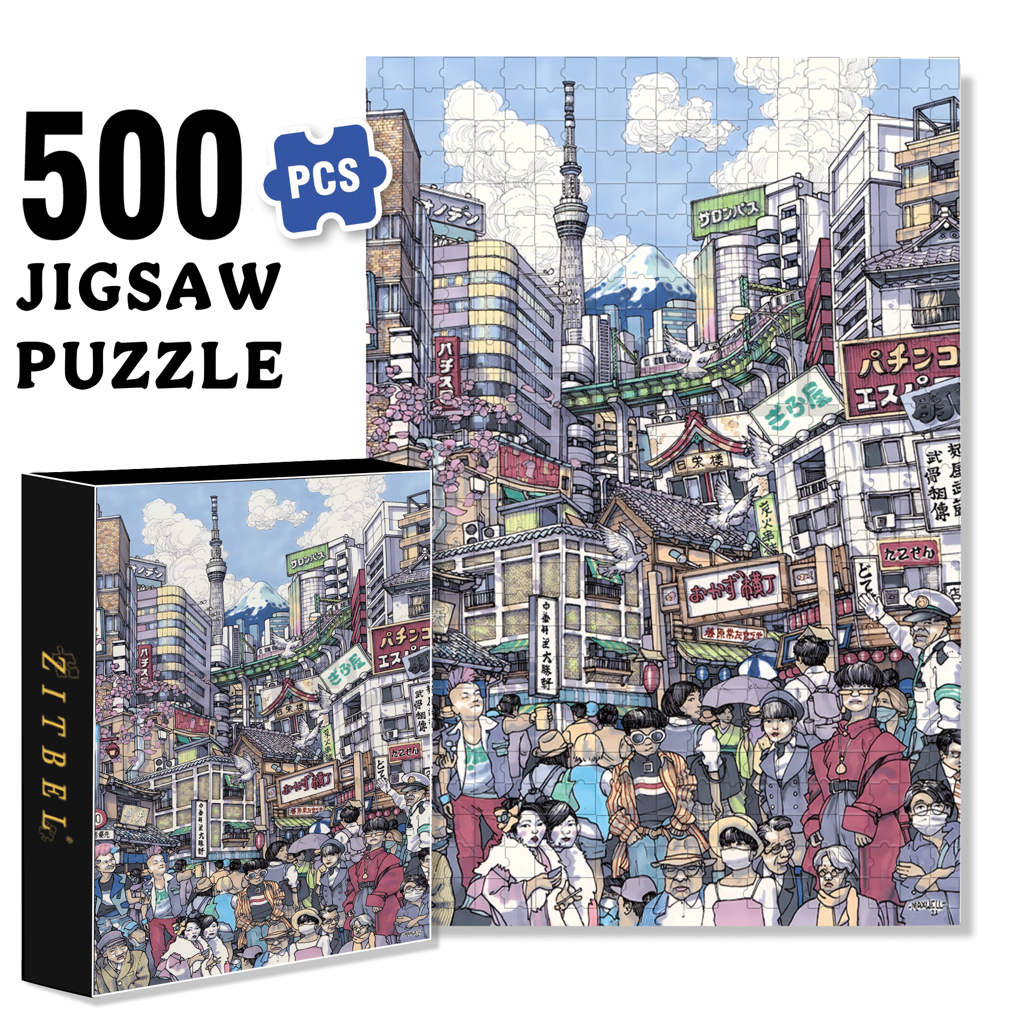 The Big Mikan 500pcs/1000pcs Jigsaw Puzzle, Scratch-Resistant, Interactive Family Game & Brain-Boosting DIY Decor, Perfect for Halloween, Christmas & New Year Gifts, Family Puzzle Game