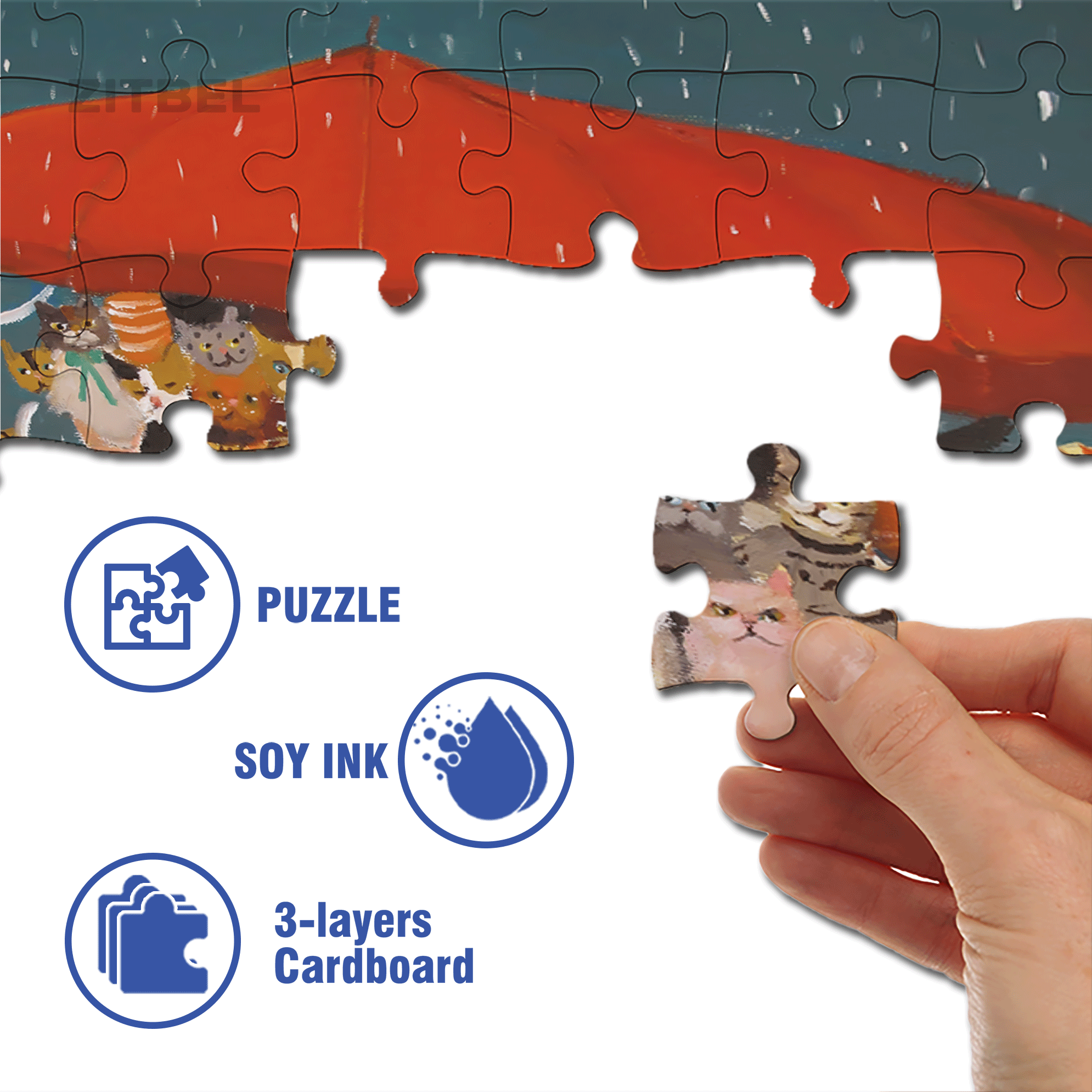 The Cat Countess 500pcs/1000pcs Jigsaw Puzzle, Scratch-Resistant, Interactive Family Game & Brain-Boosting DIY Decor, Perfect for Halloween, Christmas & New Year Gifts, Family Puzzle Game