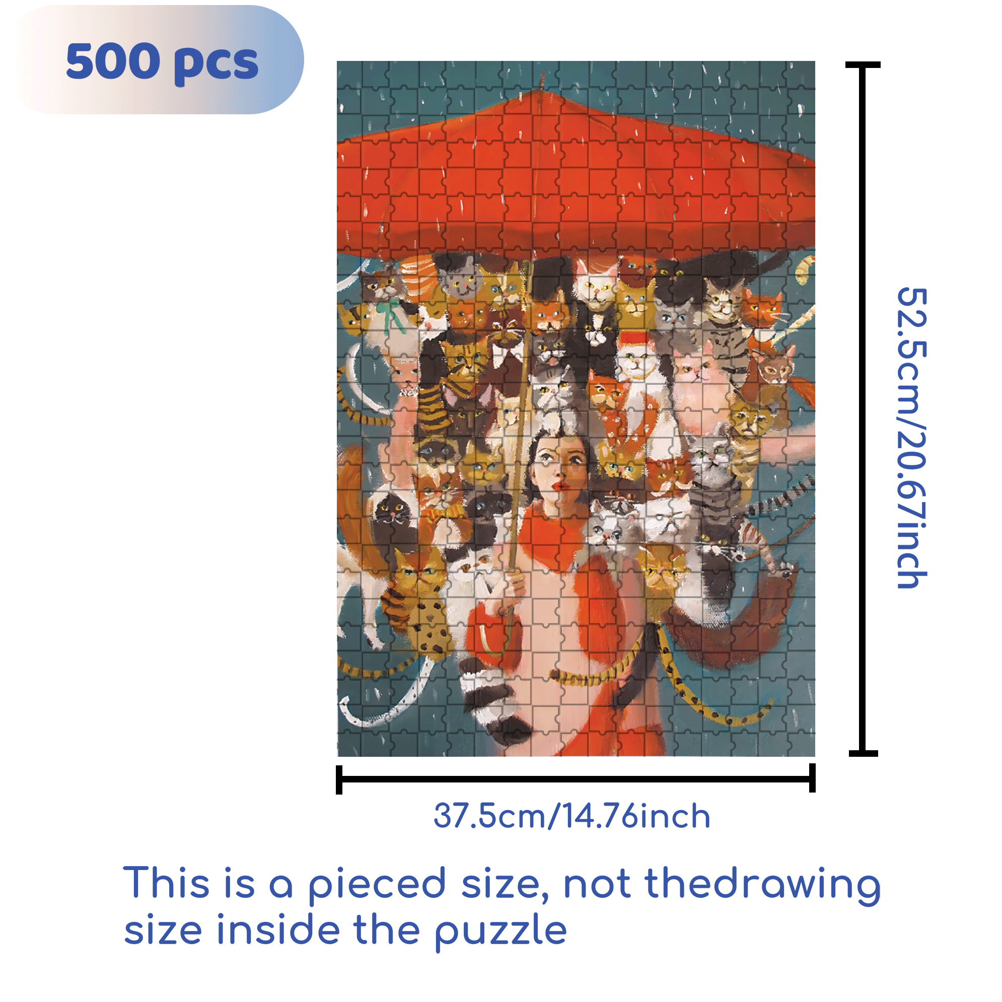The Cat Countess 500pcs/1000pcs Jigsaw Puzzle, Scratch-Resistant, Interactive Family Game & Brain-Boosting DIY Decor, Perfect for Halloween, Christmas & New Year Gifts, Family Puzzle Game