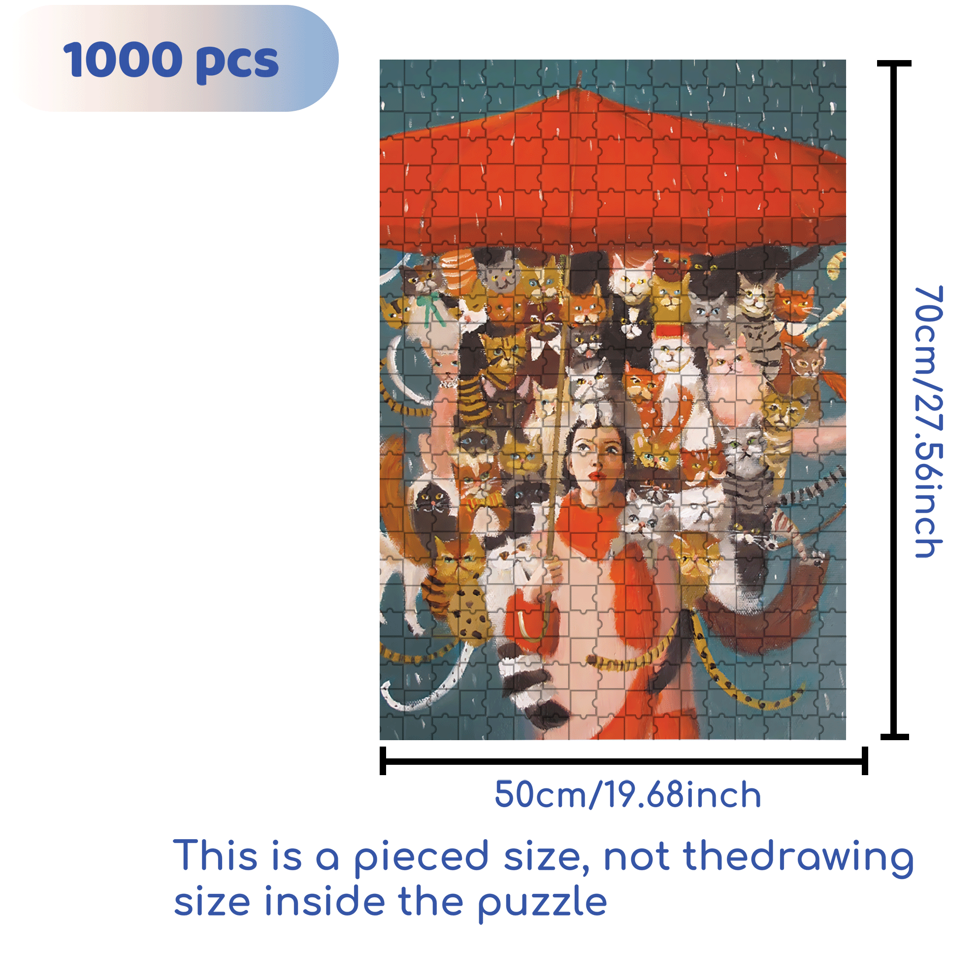 The Cat Countess 500pcs/1000pcs Jigsaw Puzzle, Scratch-Resistant, Interactive Family Game & Brain-Boosting DIY Decor, Perfect for Halloween, Christmas & New Year Gifts, Family Puzzle Game