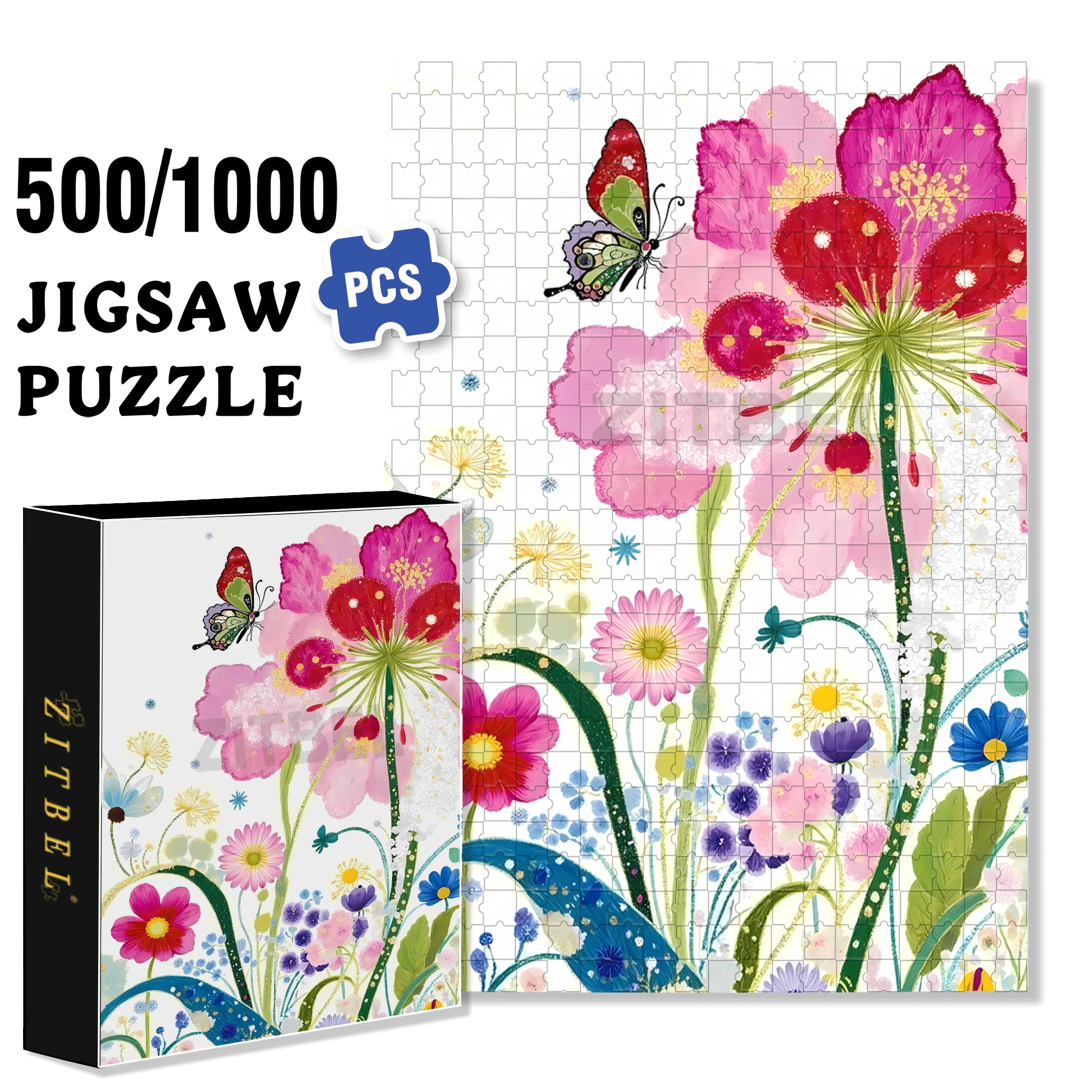 The Splendor Of Life 500pcs/1000pcs Jigsaw Puzzle, Scratch-Resistant, Interactive Family Game & Brain-Boosting DIY Decor, Perfect for Halloween, Christmas & New Year Gifts, Family Puzzle Game