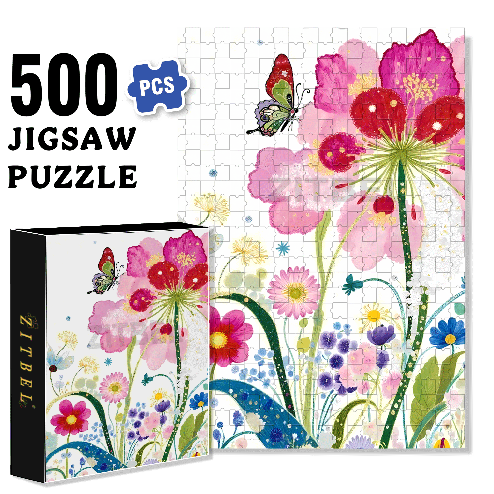 The Splendor Of Life 500pcs/1000pcs Jigsaw Puzzle, Scratch-Resistant, Interactive Family Game & Brain-Boosting DIY Decor, Perfect for Halloween, Christmas & New Year Gifts, Family Puzzle Game
