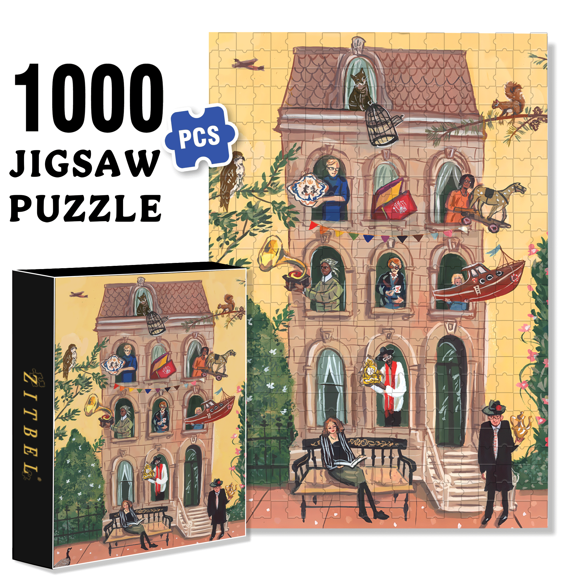 Treasure Trove 500pcs/1000pcs Jigsaw Puzzle, Scratch-Resistant, Interactive Family Game & Brain-Boosting DIY Decor, Perfect for Halloween, Christmas & New Year Gifts, Family Puzzle Game