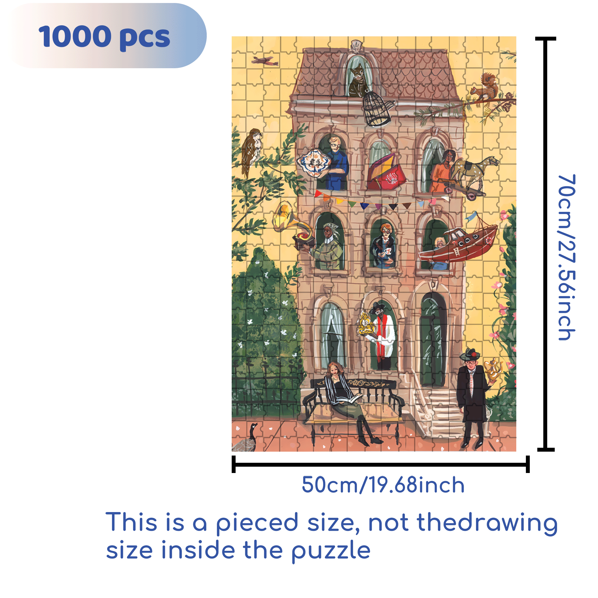Treasure Trove 500pcs/1000pcs Jigsaw Puzzle, Scratch-Resistant, Interactive Family Game & Brain-Boosting DIY Decor, Perfect for Halloween, Christmas & New Year Gifts, Family Puzzle Game