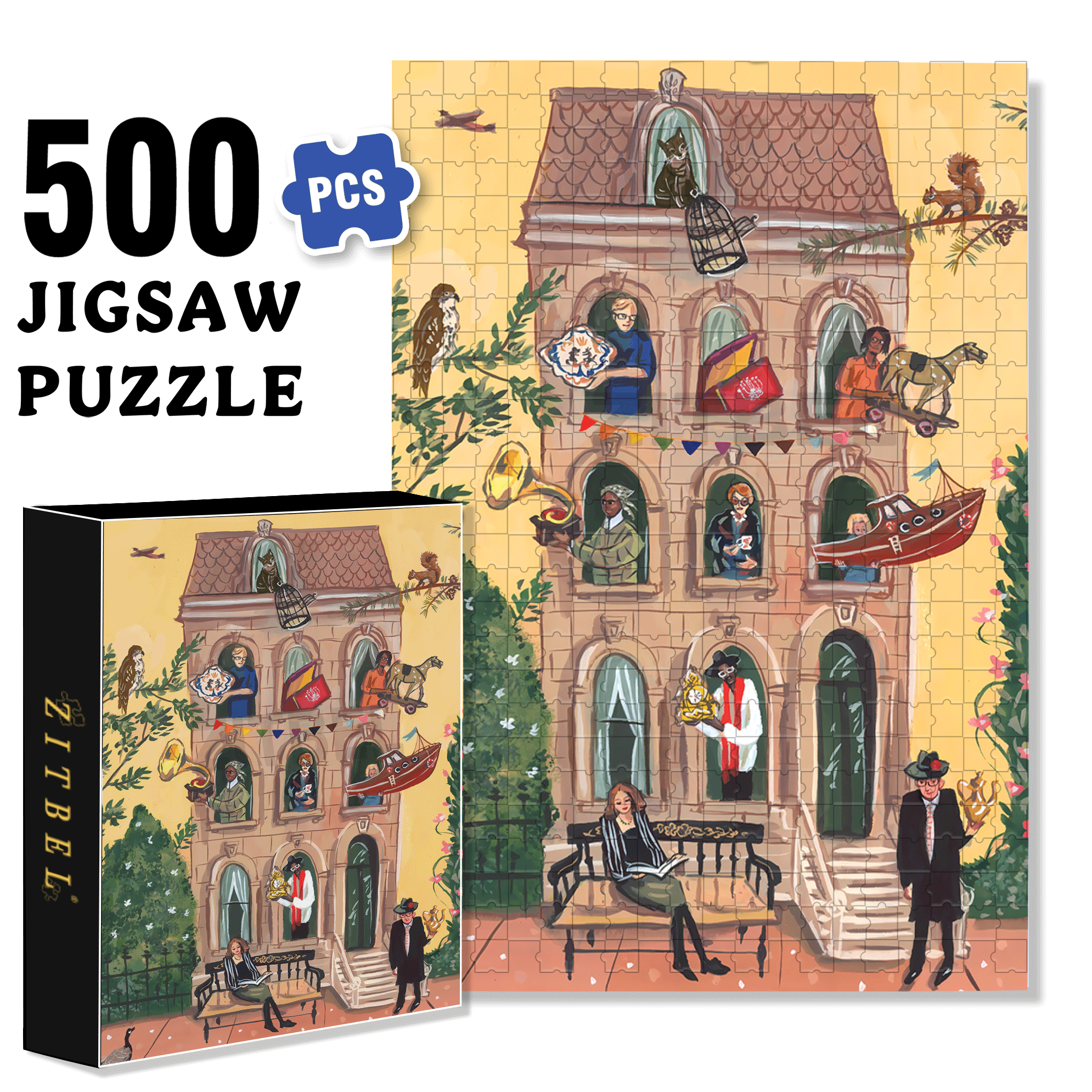 Treasure Trove 500pcs/1000pcs Jigsaw Puzzle, Scratch-Resistant, Interactive Family Game & Brain-Boosting DIY Decor, Perfect for Halloween, Christmas & New Year Gifts, Family Puzzle Game