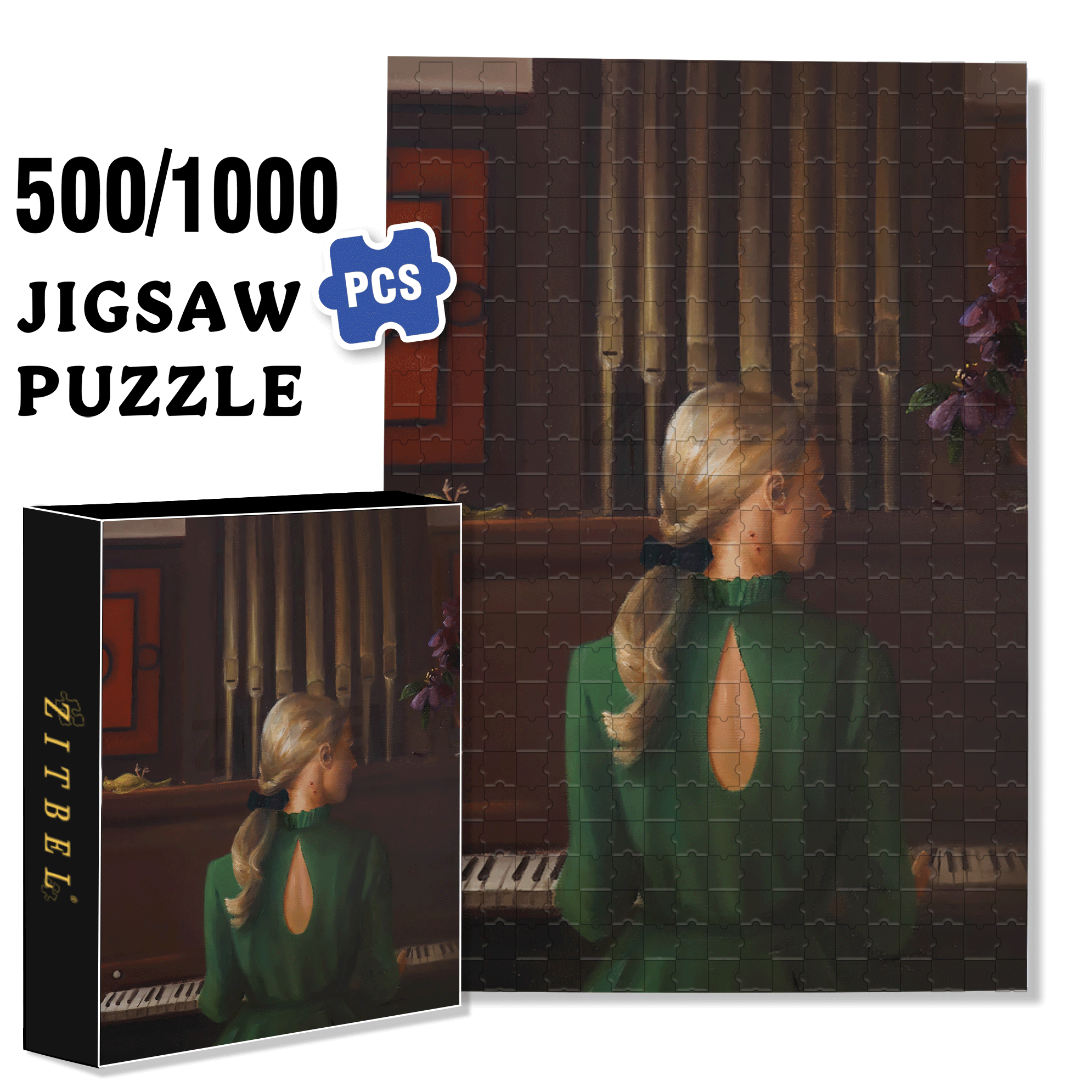 Vampire's Back View 500pcs/1000pcs Jigsaw Puzzle, Scratch-Resistant, Interactive Family Game & Brain-Boosting DIY Decor, Perfect for Halloween, Christmas & New Year Gifts, Family Puzzle Game