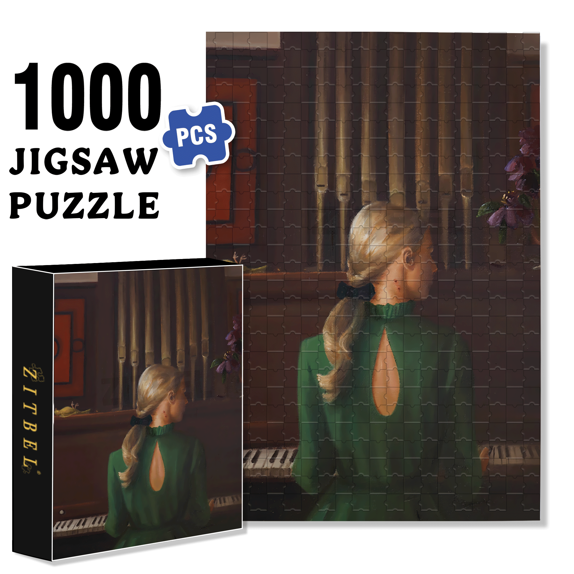 Vampire's Back View 500pcs/1000pcs Jigsaw Puzzle, Scratch-Resistant, Interactive Family Game & Brain-Boosting DIY Decor, Perfect for Halloween, Christmas & New Year Gifts, Family Puzzle Game