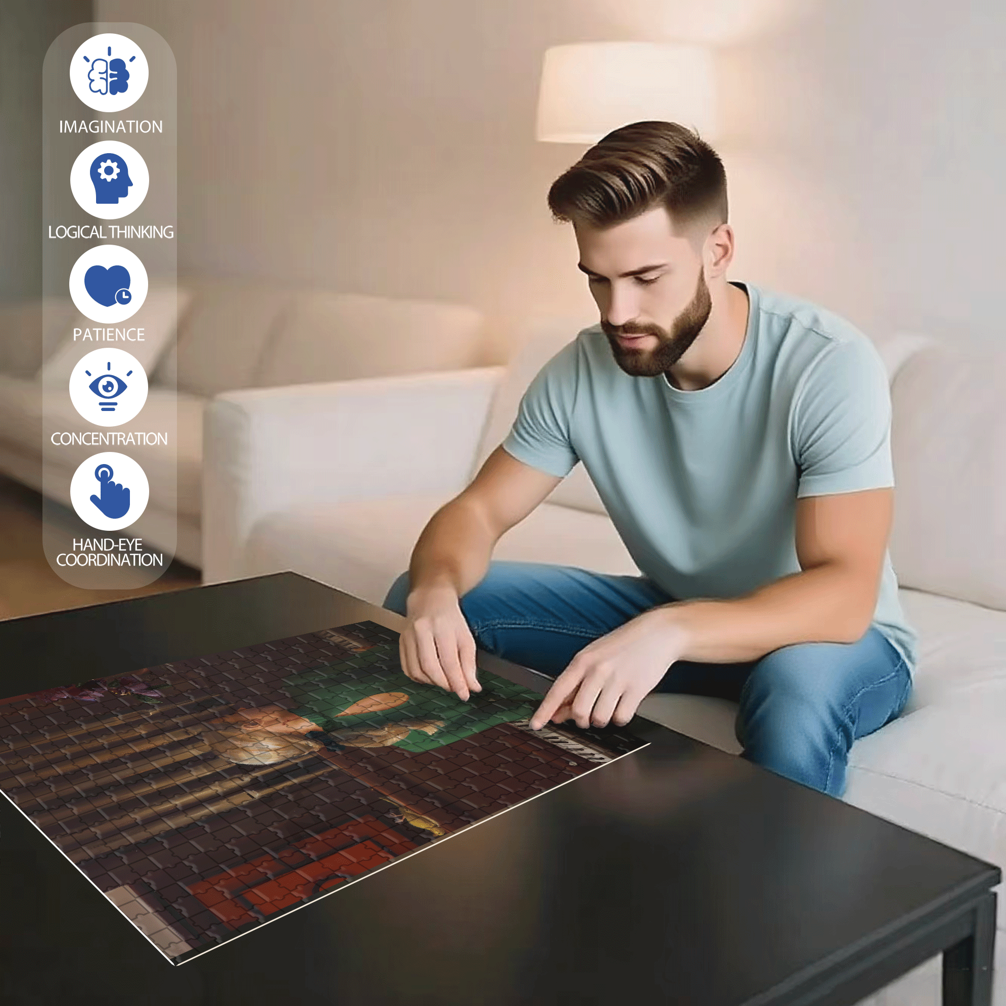 Vampire's Back View 500pcs/1000pcs Jigsaw Puzzle, Scratch-Resistant, Interactive Family Game & Brain-Boosting DIY Decor, Perfect for Halloween, Christmas & New Year Gifts, Family Puzzle Game