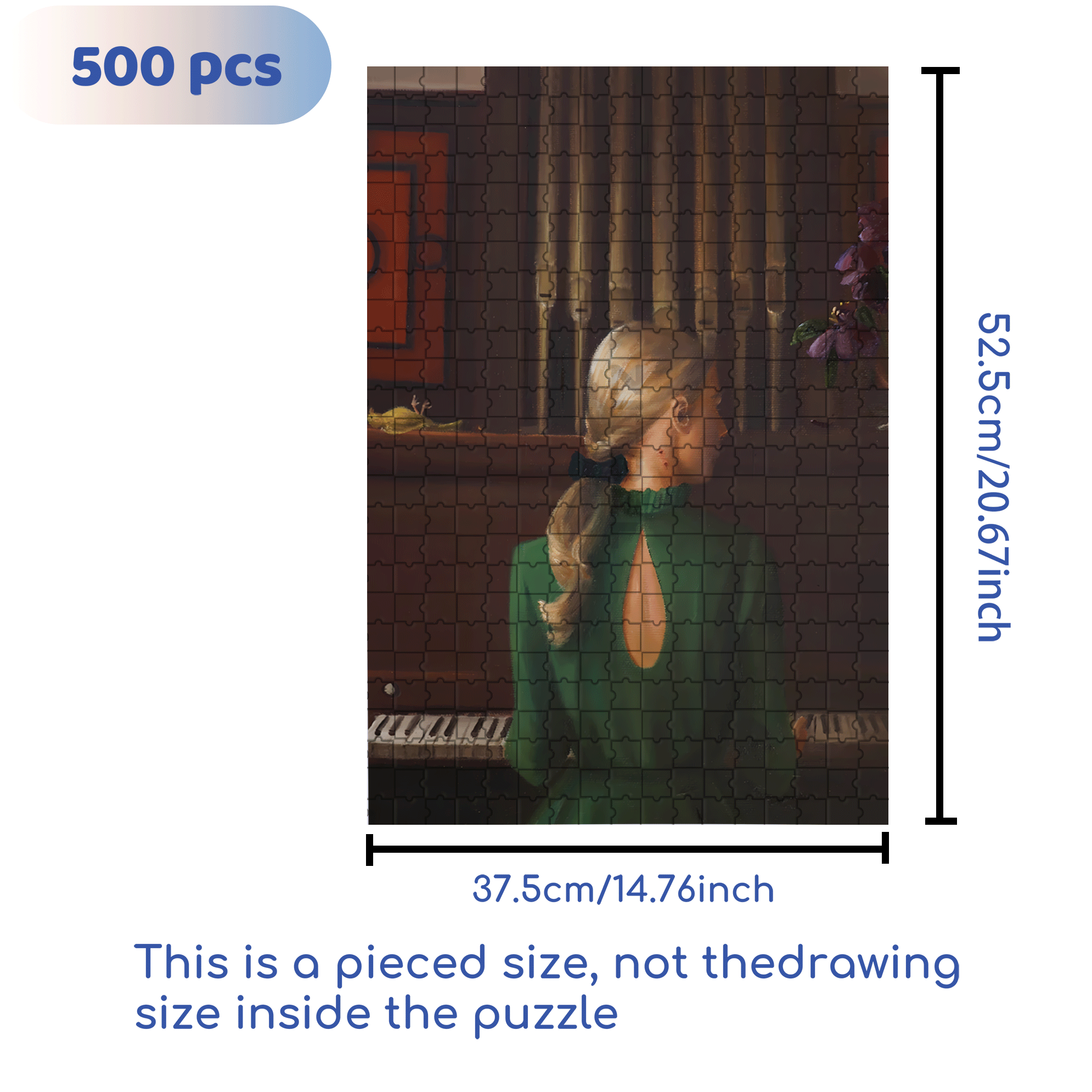 Vampire's Back View 500pcs/1000pcs Jigsaw Puzzle, Scratch-Resistant, Interactive Family Game & Brain-Boosting DIY Decor, Perfect for Halloween, Christmas & New Year Gifts, Family Puzzle Game