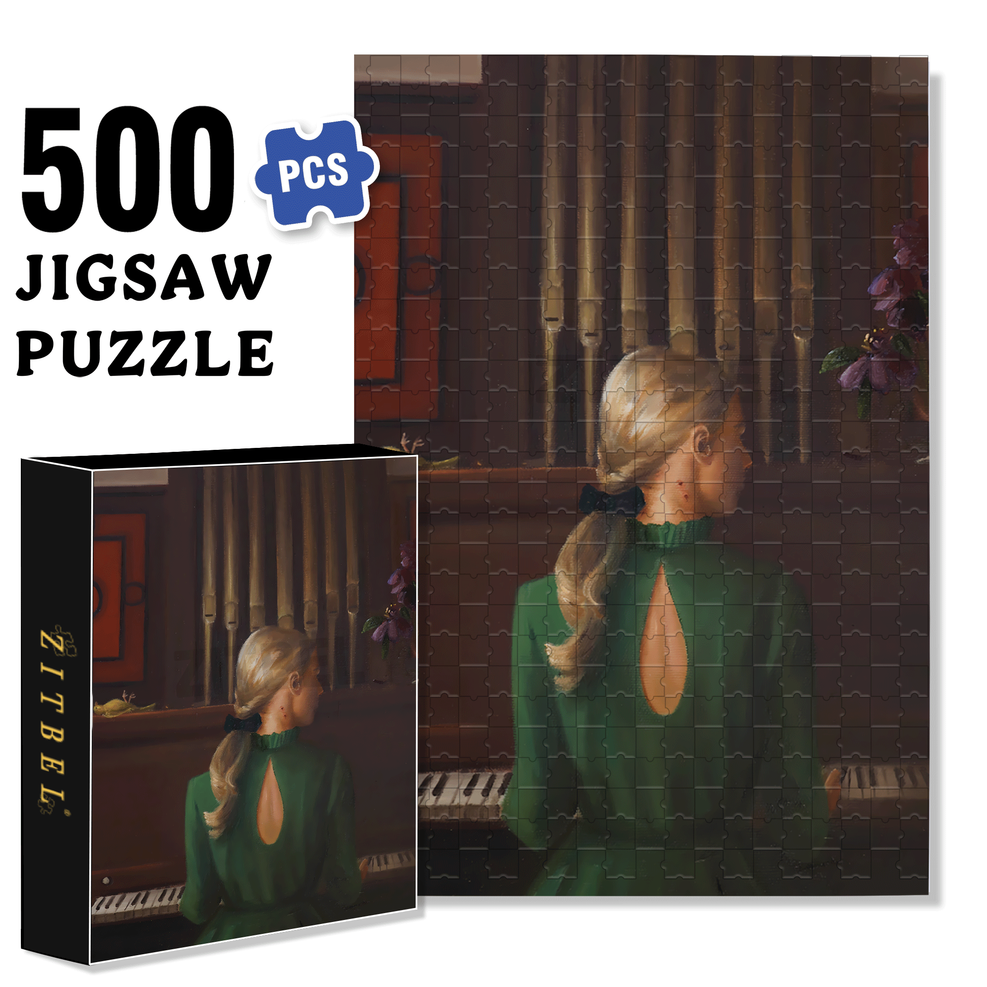 Vampire's Back View 500pcs/1000pcs Jigsaw Puzzle, Scratch-Resistant, Interactive Family Game & Brain-Boosting DIY Decor, Perfect for Halloween, Christmas & New Year Gifts, Family Puzzle Game
