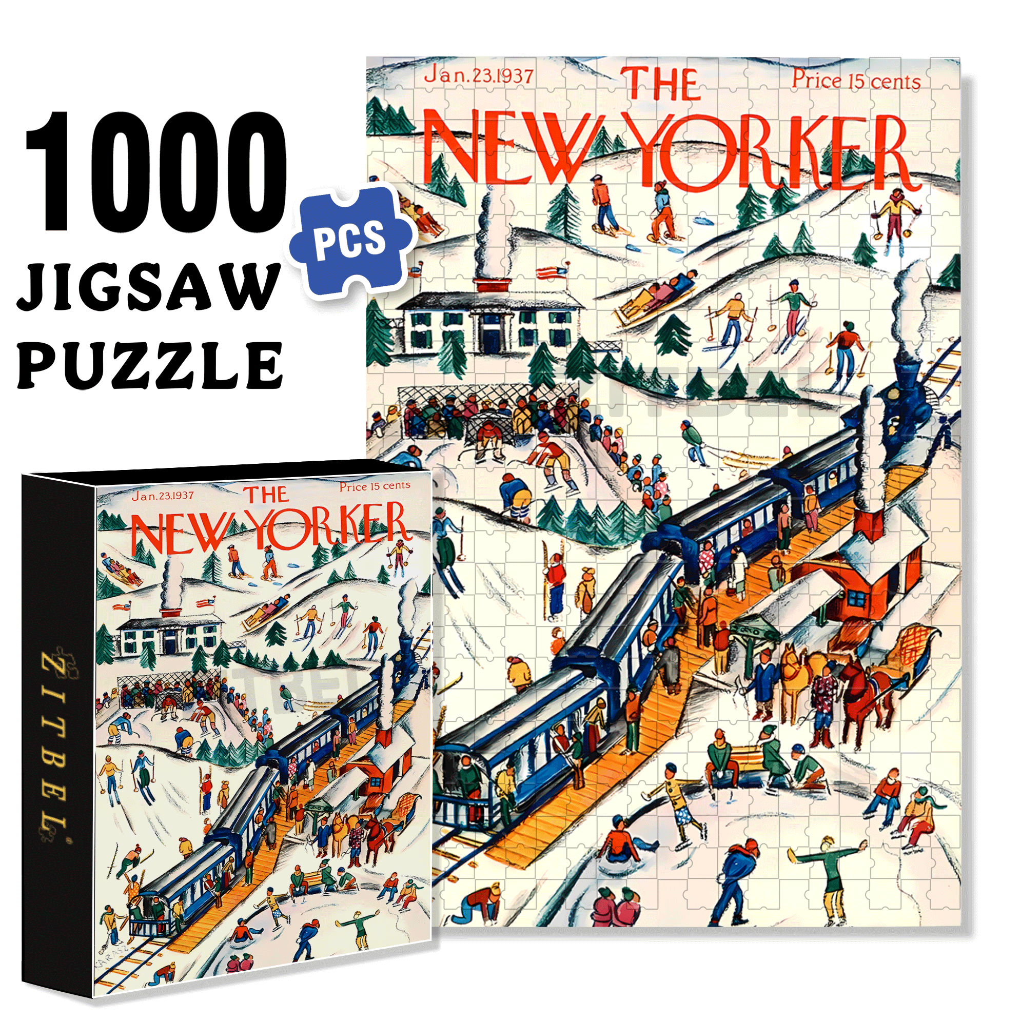 Winter Weekend 500pcs/1000pcs Jigsaw Puzzle, Scratch-Resistant, Interactive Family Game & Brain-Boosting DIY Decor, Perfect for Halloween, Christmas & New Year Gifts, Family Puzzle Game