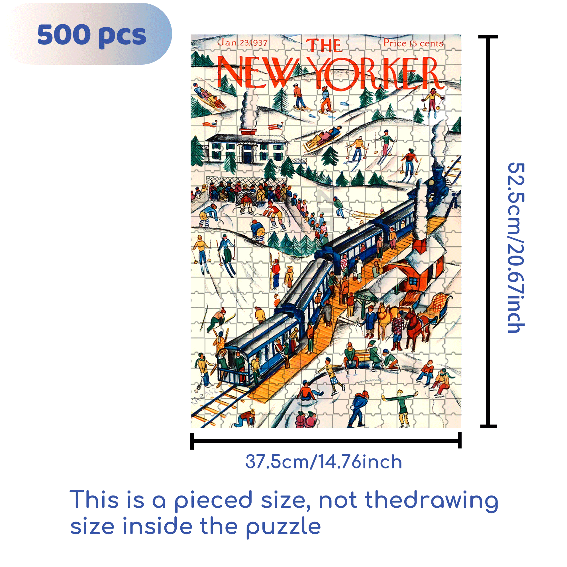 Winter Weekend 500pcs/1000pcs Jigsaw Puzzle, Scratch-Resistant, Interactive Family Game & Brain-Boosting DIY Decor, Perfect for Halloween, Christmas & New Year Gifts, Family Puzzle Game