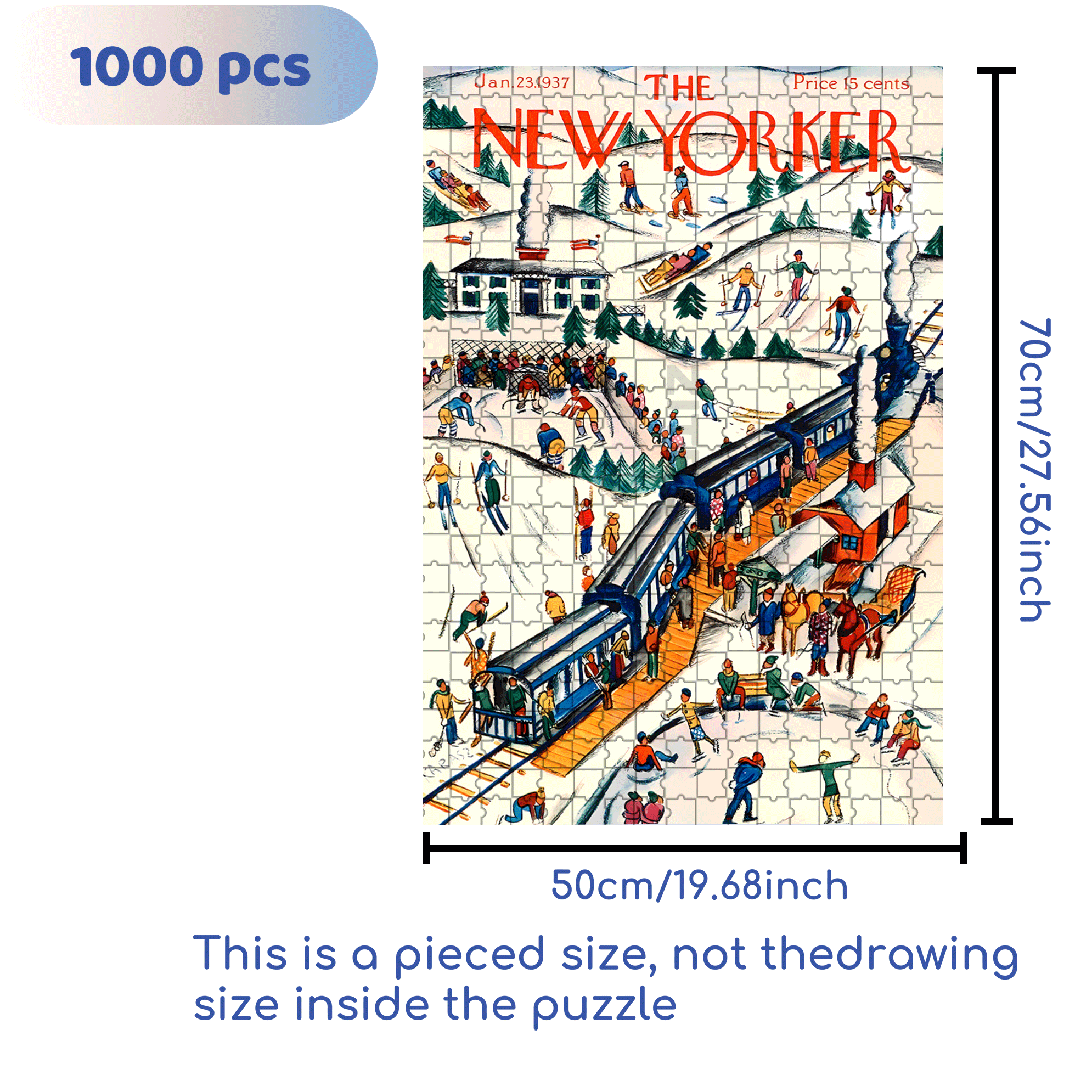 Winter Weekend 500pcs/1000pcs Jigsaw Puzzle, Scratch-Resistant, Interactive Family Game & Brain-Boosting DIY Decor, Perfect for Halloween, Christmas & New Year Gifts, Family Puzzle Game