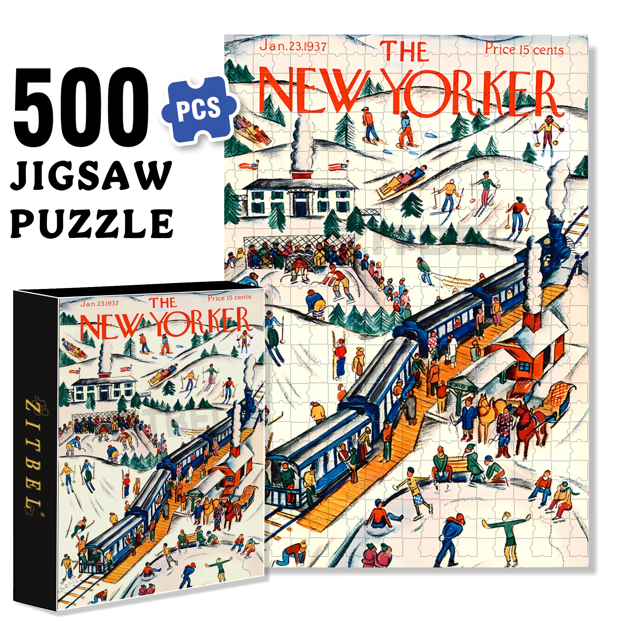 Winter Weekend 500pcs/1000pcs Jigsaw Puzzle, Scratch-Resistant, Interactive Family Game & Brain-Boosting DIY Decor, Perfect for Halloween, Christmas & New Year Gifts, Family Puzzle Game