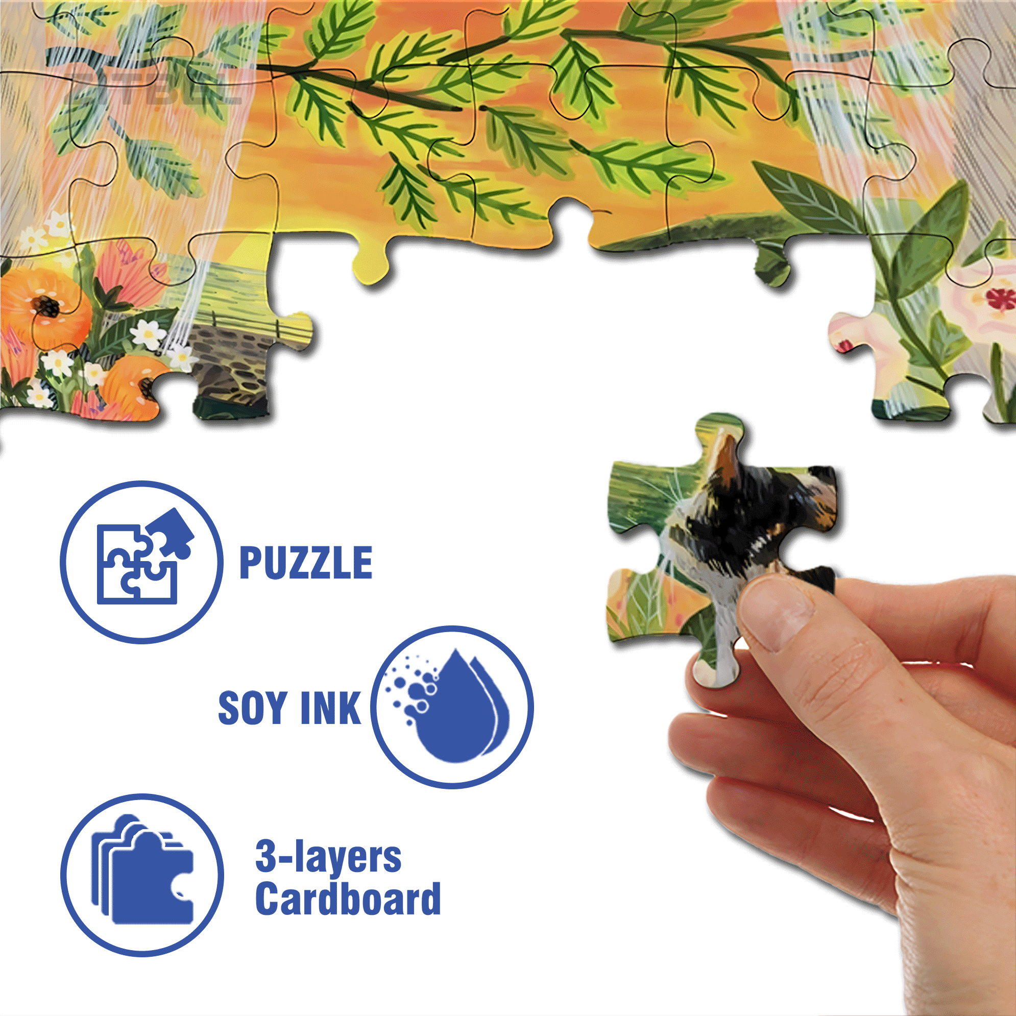 Wishing  You Love Here 500pcs/1000pcs Jigsaw Puzzle, Scratch-Resistant, Interactive Family Game & Brain-Boosting DIY Decor, Perfect for Halloween, Christmas & New Year Gifts, Family Puzzle Game