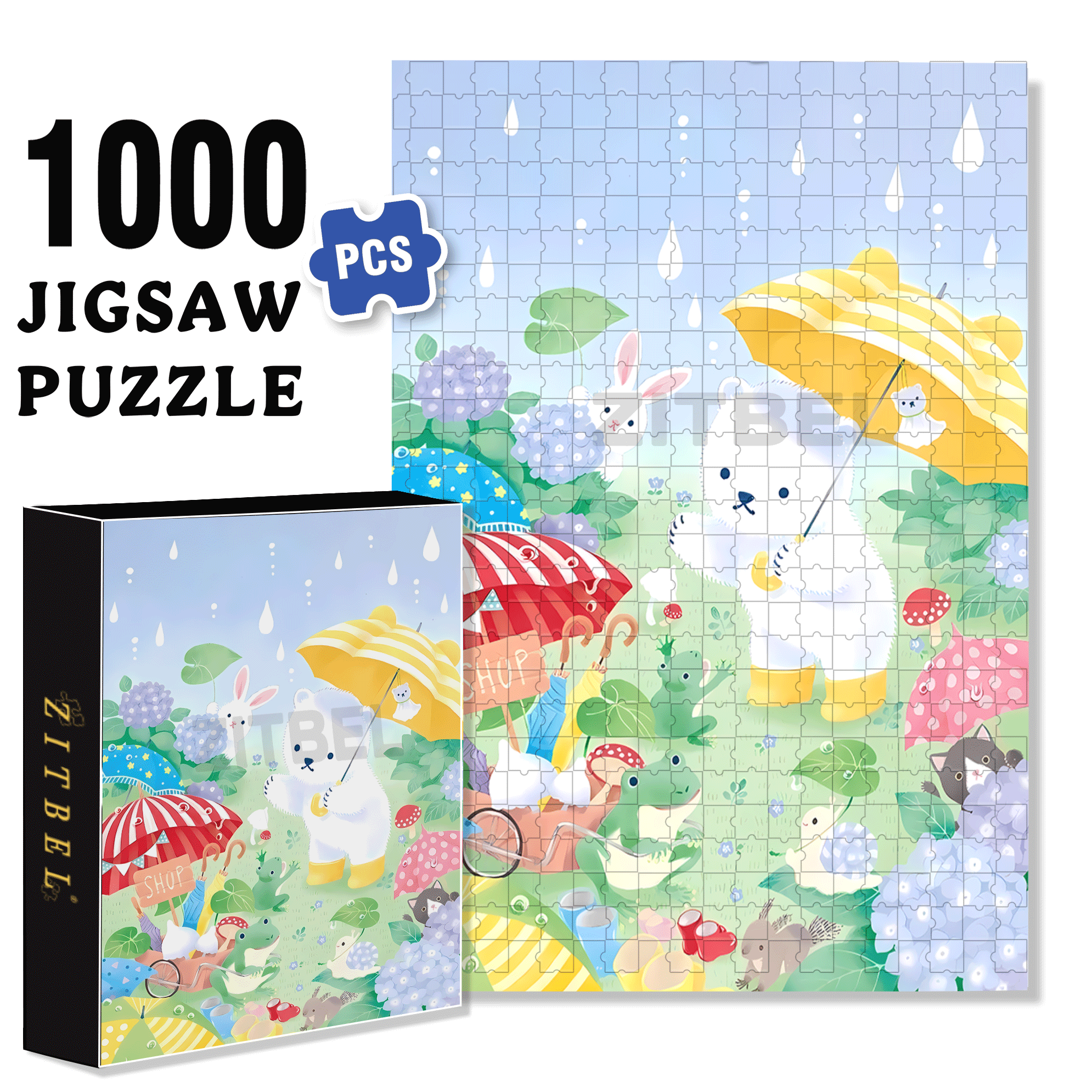 Yellow Rain Boots 500pcs/1000pcs Jigsaw Puzzle, Scratch-Resistant, Interactive Family Game & Brain-Boosting DIY Decor, Perfect for Halloween, Christmas & New Year Gifts, Family Puzzle Game
