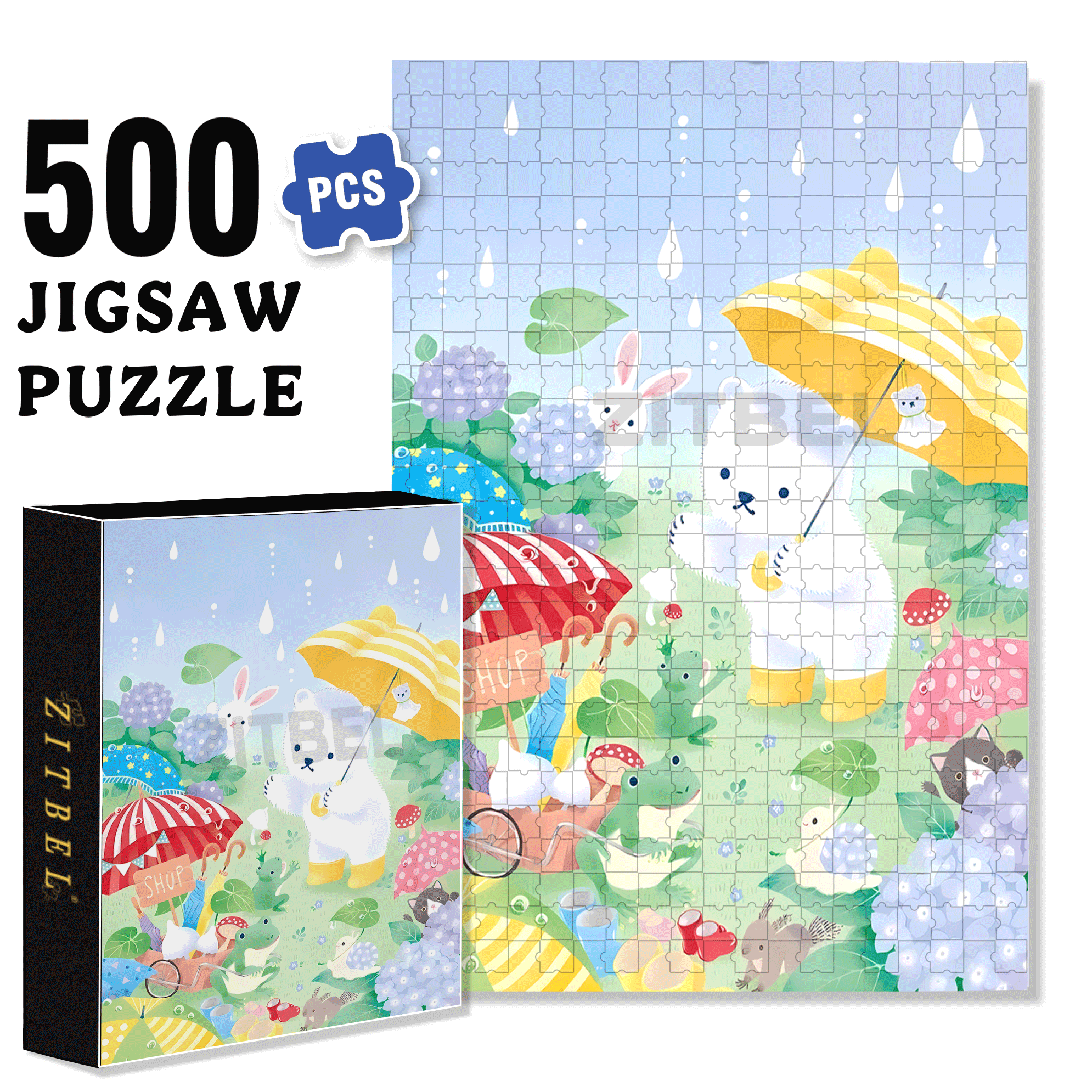 Yellow Rain Boots 500pcs/1000pcs Jigsaw Puzzle, Scratch-Resistant, Interactive Family Game & Brain-Boosting DIY Decor, Perfect for Halloween, Christmas & New Year Gifts, Family Puzzle Game