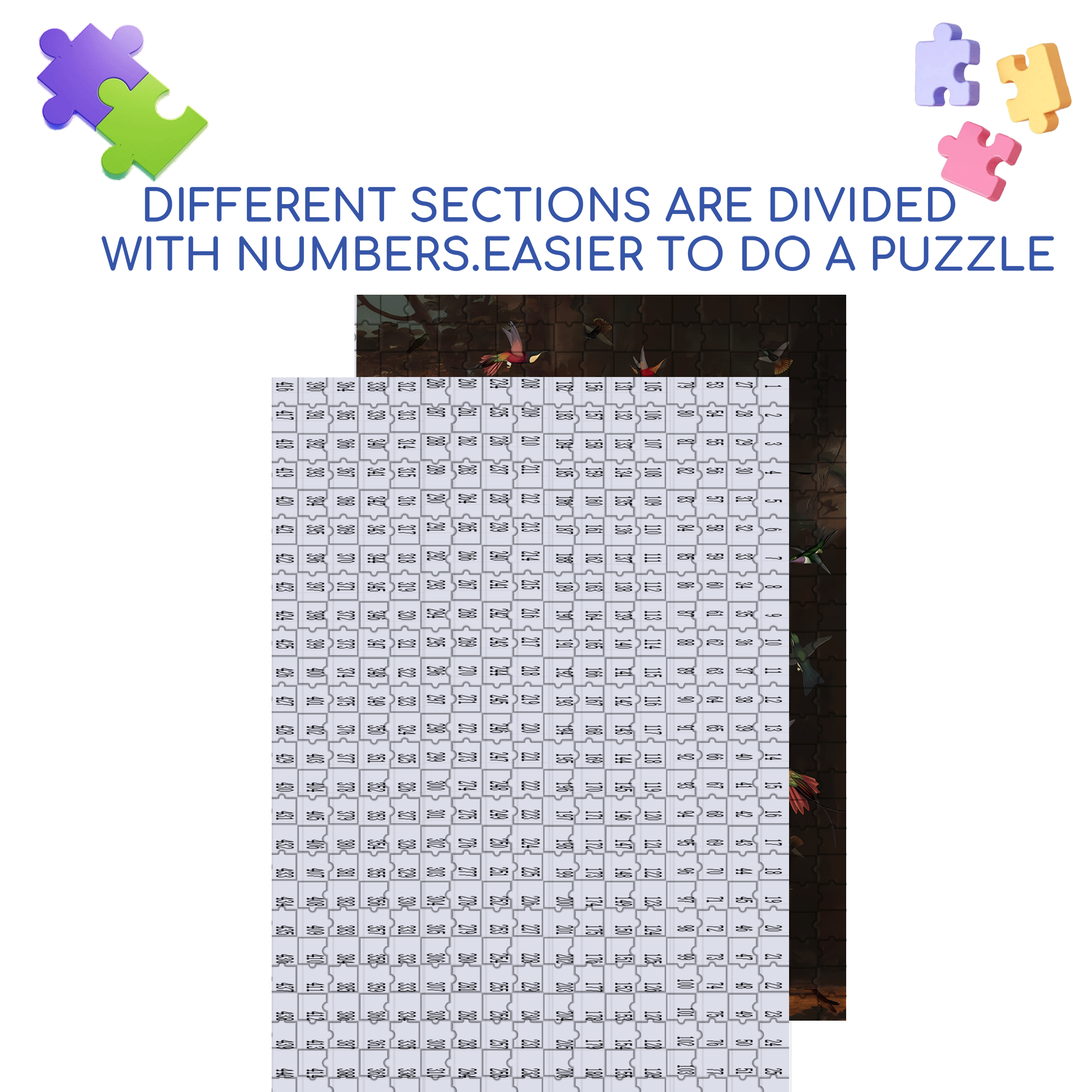 A Charm of Hummingbirds 500pcs/1000pcs Jigsaw Puzzle, Scratch-Resistant, Interactive Family Game & Brain-Boosting DIY Decor, Perfect for Halloween, Christmas & New Year Gifts, Family Puzzle Game