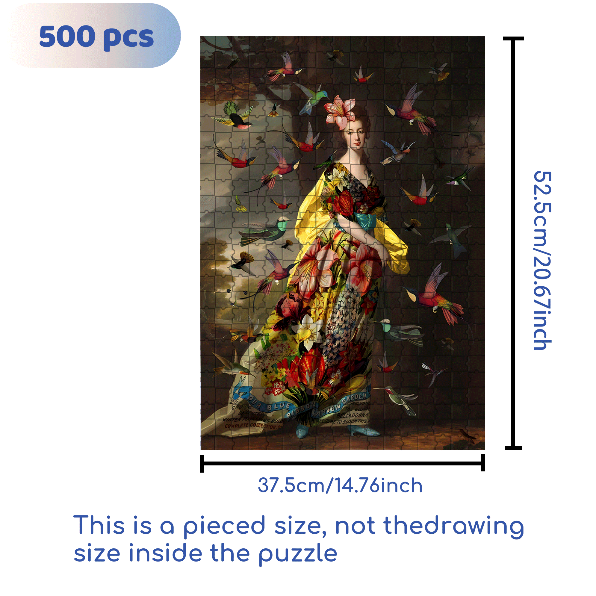 A Charm of Hummingbirds 500pcs/1000pcs Jigsaw Puzzle, Scratch-Resistant, Interactive Family Game & Brain-Boosting DIY Decor, Perfect for Halloween, Christmas & New Year Gifts, Family Puzzle Game