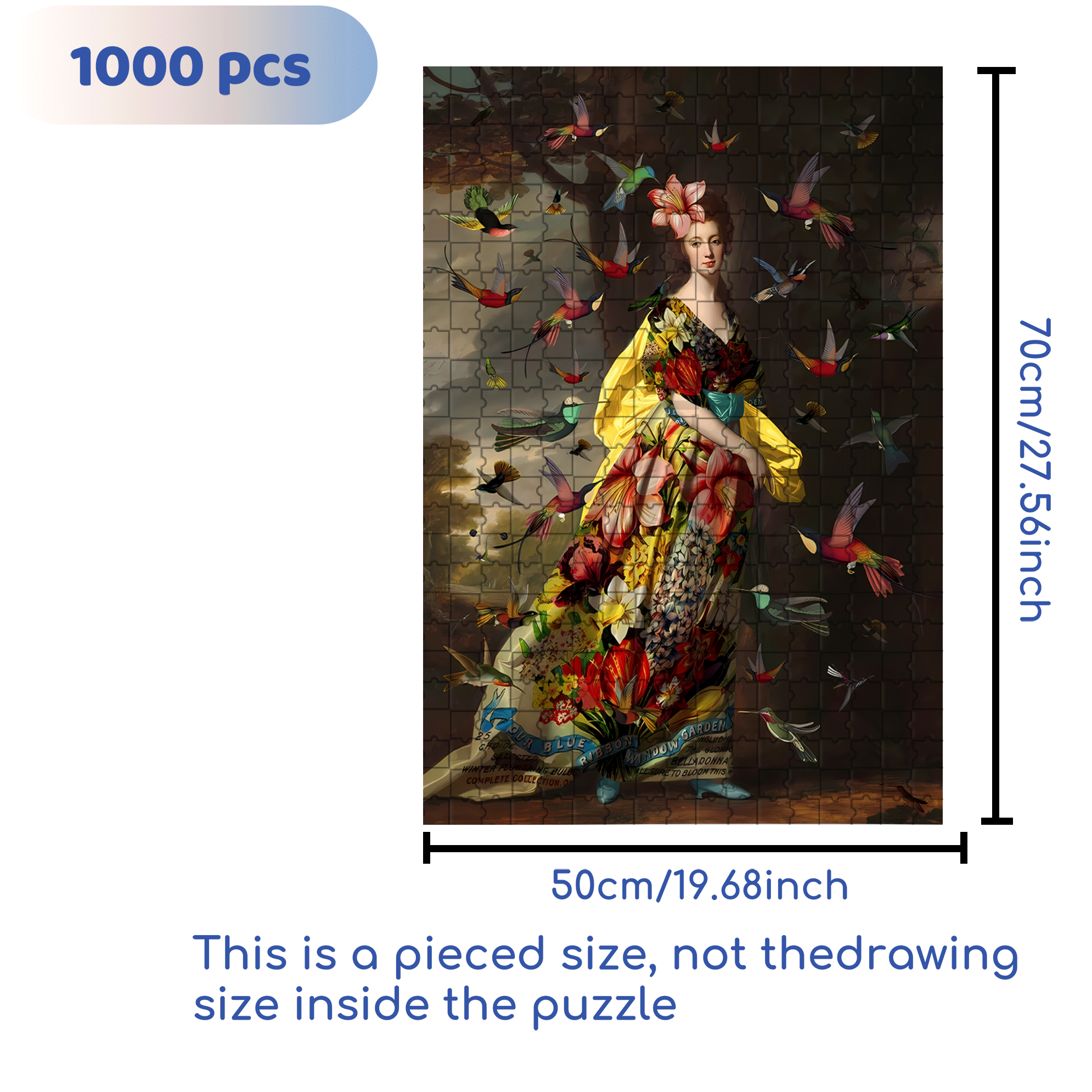 A Charm of Hummingbirds 500pcs/1000pcs Jigsaw Puzzle, Scratch-Resistant, Interactive Family Game & Brain-Boosting DIY Decor, Perfect for Halloween, Christmas & New Year Gifts, Family Puzzle Game
