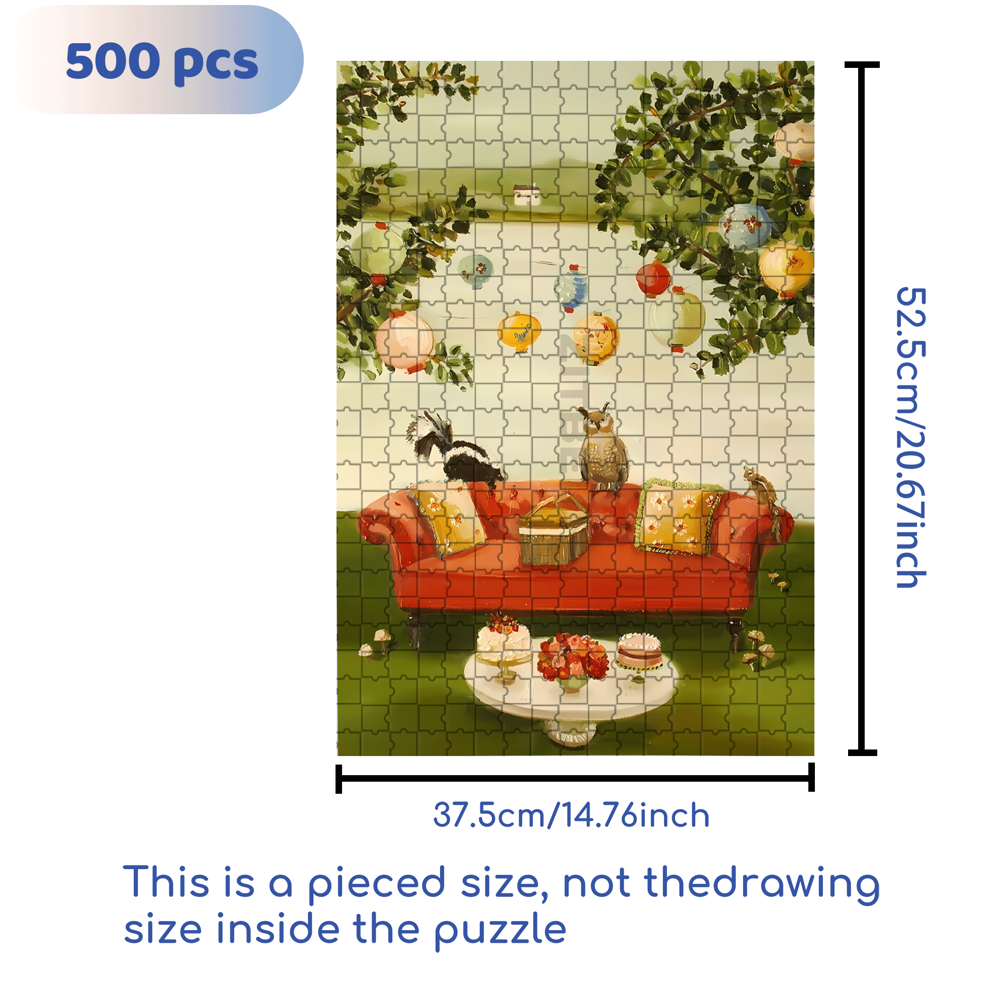 Afternoon 500pcs/1000pcs Jigsaw Puzzle, Scratch-Resistant, Interactive Family Game & Brain-Boosting DIY Decor, Perfect for Halloween, Christmas & New Year Gifts, Family Puzzle Game