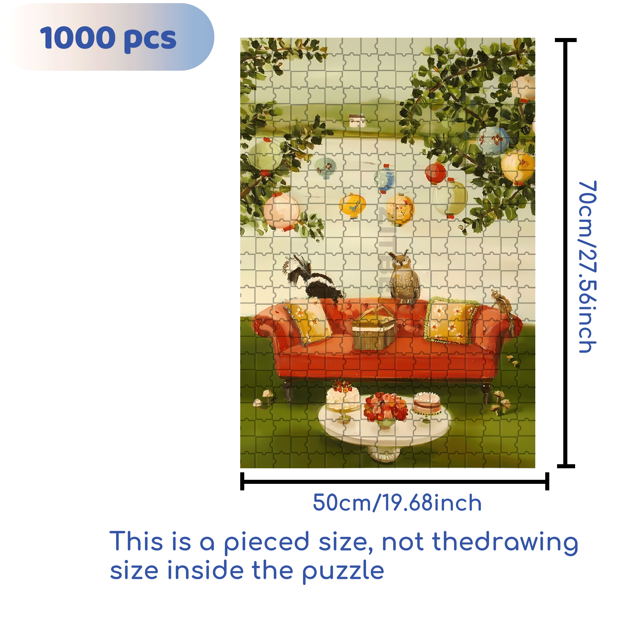 Afternoon 500pcs/1000pcs Jigsaw Puzzle, Scratch-Resistant, Interactive Family Game & Brain-Boosting DIY Decor, Perfect for Halloween, Christmas & New Year Gifts, Family Puzzle Game