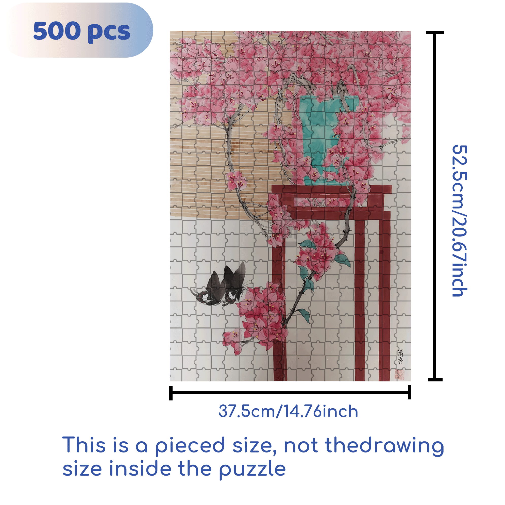 Butterfly Shadow 500pcs/1000pcs Jigsaw Puzzle, Scratch-Resistant, Interactive Family Game & Brain-Boosting DIY Decor, Perfect for Halloween, Christmas & New Year Gifts, Family Puzzle Game