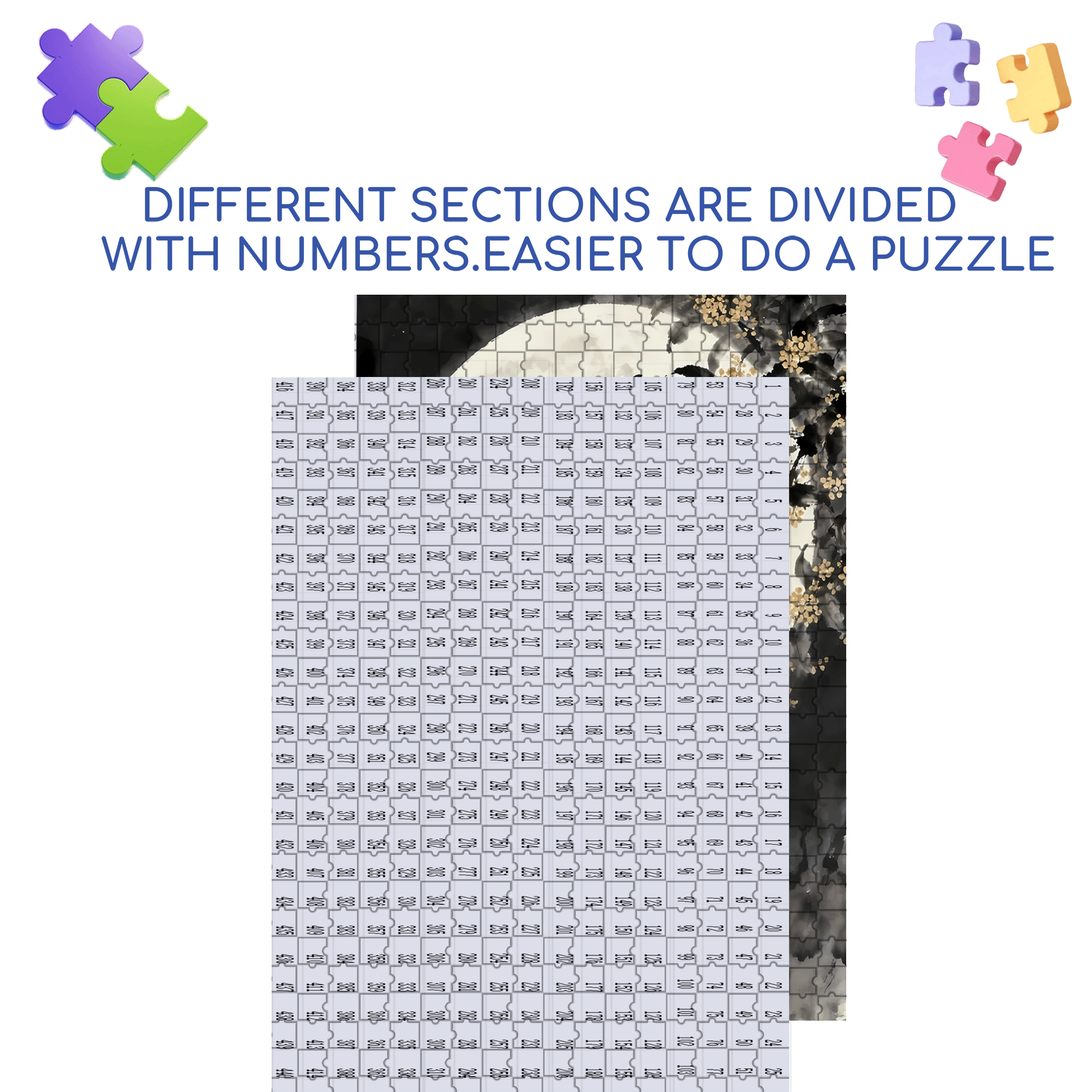 Chinese Moon Goddess 2 500pcs/1000pcs Jigsaw Puzzle, Scratch-Resistant, Interactive Family Game & Brain-Boosting DIY Decor, Perfect for Halloween, Christmas & New Year Gifts, Family Puzzle Game