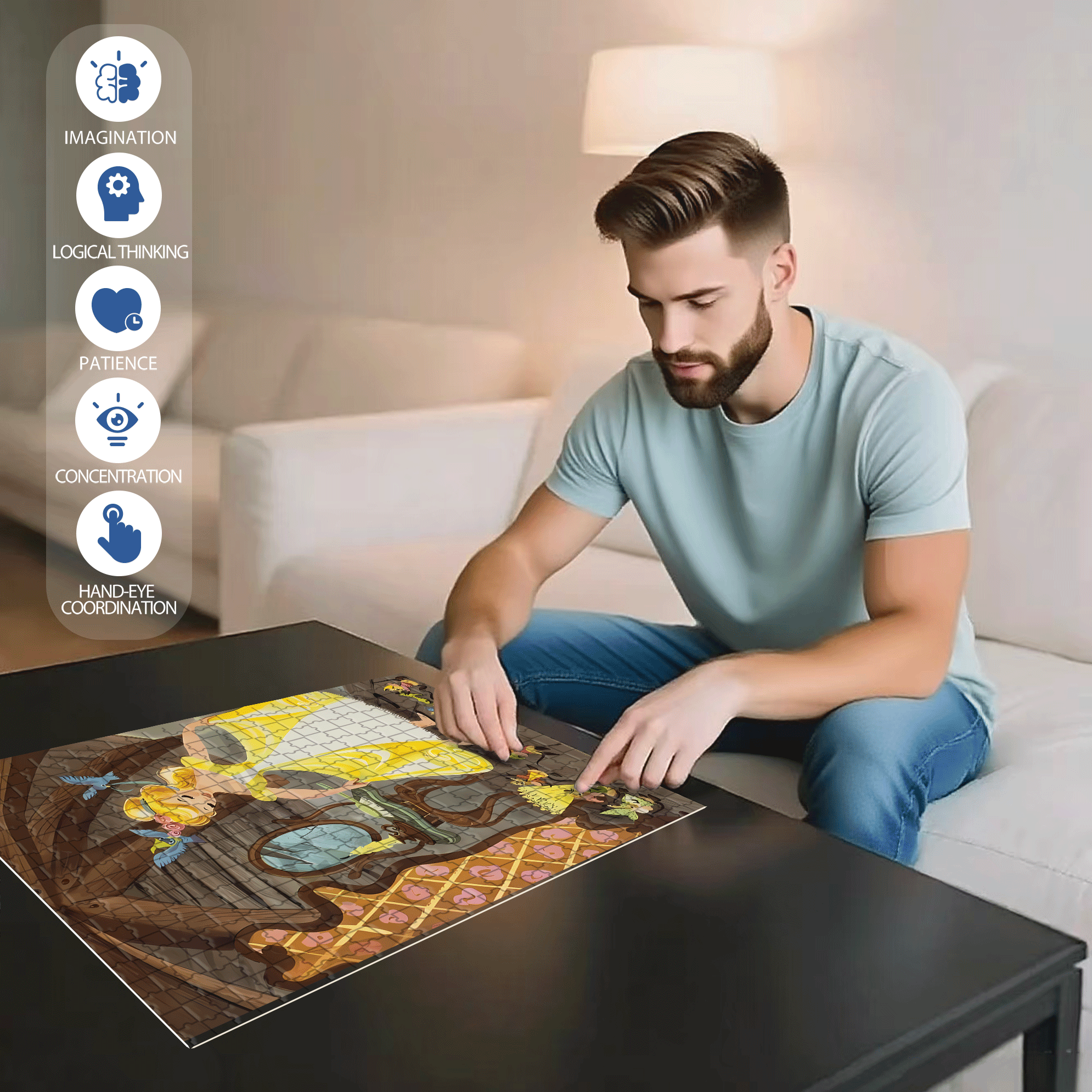 Cinderella 3 500pcs/1000pcs Jigsaw Puzzle, Scratch-Resistant, Interactive Family Game & Brain-Boosting DIY Decor, Perfect for Halloween, Christmas & New Year Gifts, Family Puzzle Game