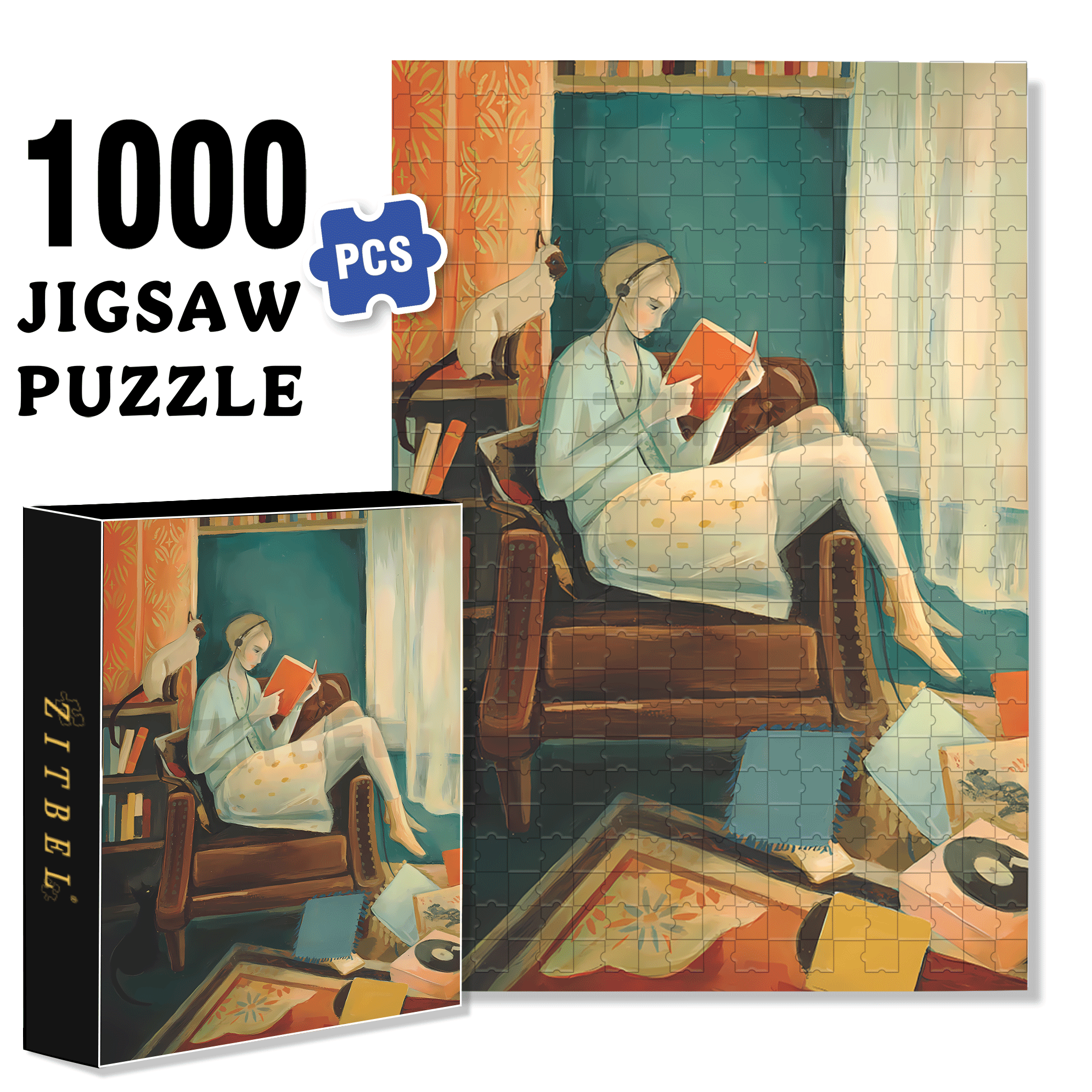 Eleanor's Room 500pcs/1000pcs Jigsaw Puzzle, Scratch-Resistant, Interactive Family Game & Brain-Boosting DIY Decor, Perfect for Halloween, Christmas & New Year Gifts, Family Puzzle Game